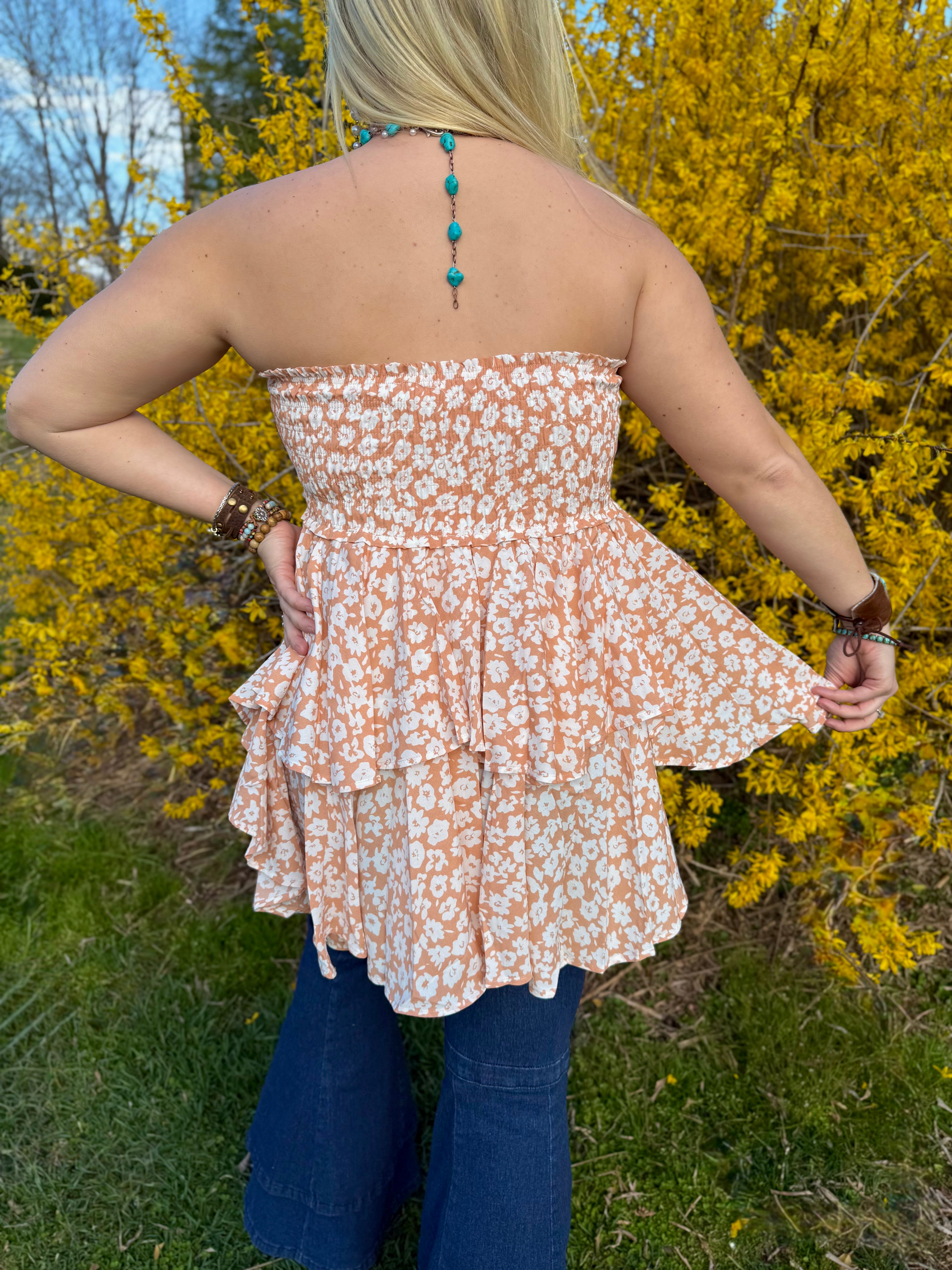 BY TOGETHER: Daisy Dream Ruffle Tube Top