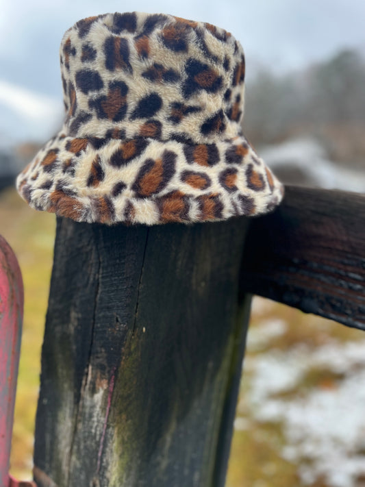 White Cheetah Bucket Hat