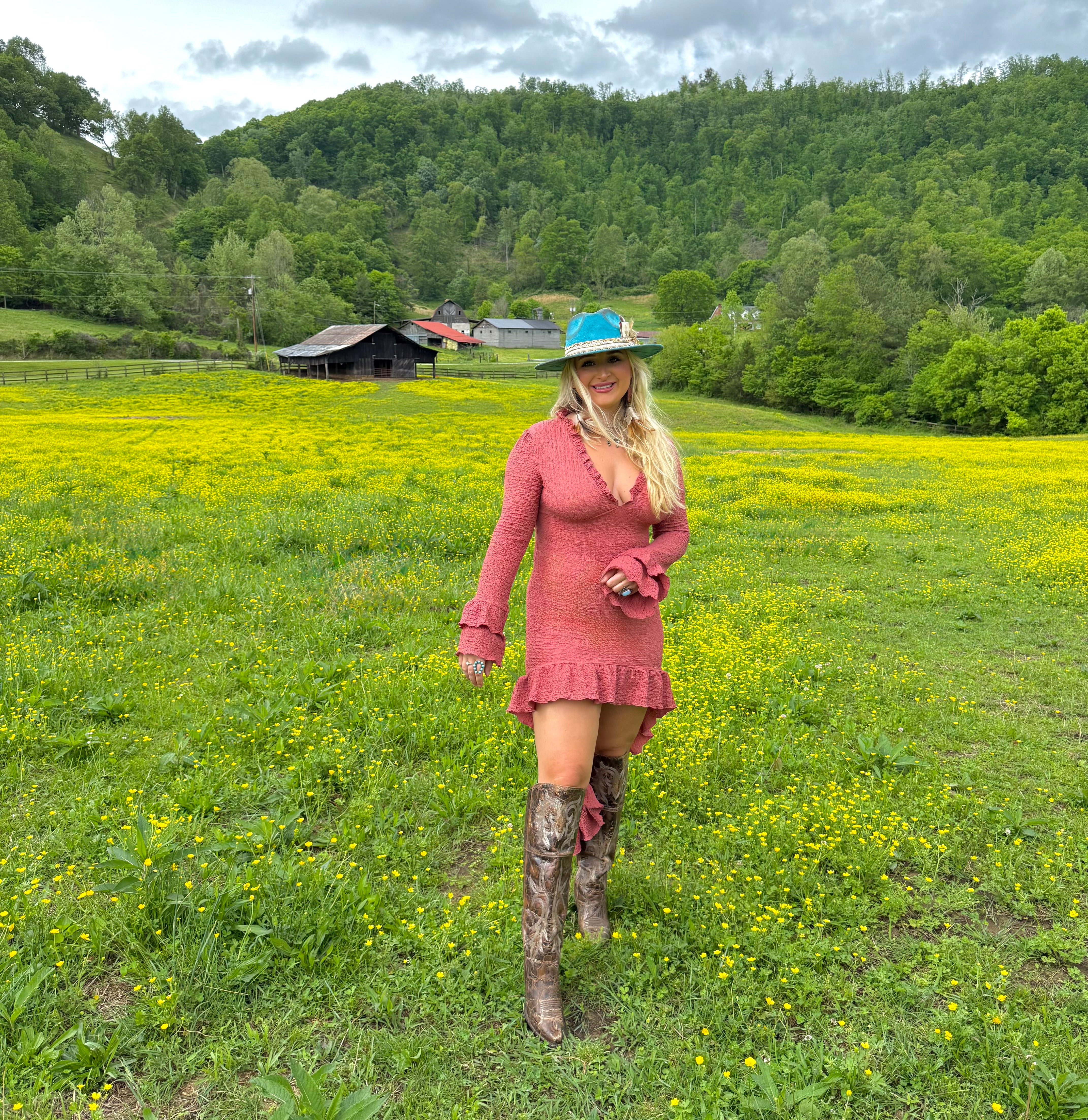 Rustic Daydream High Low Ruffle Dress