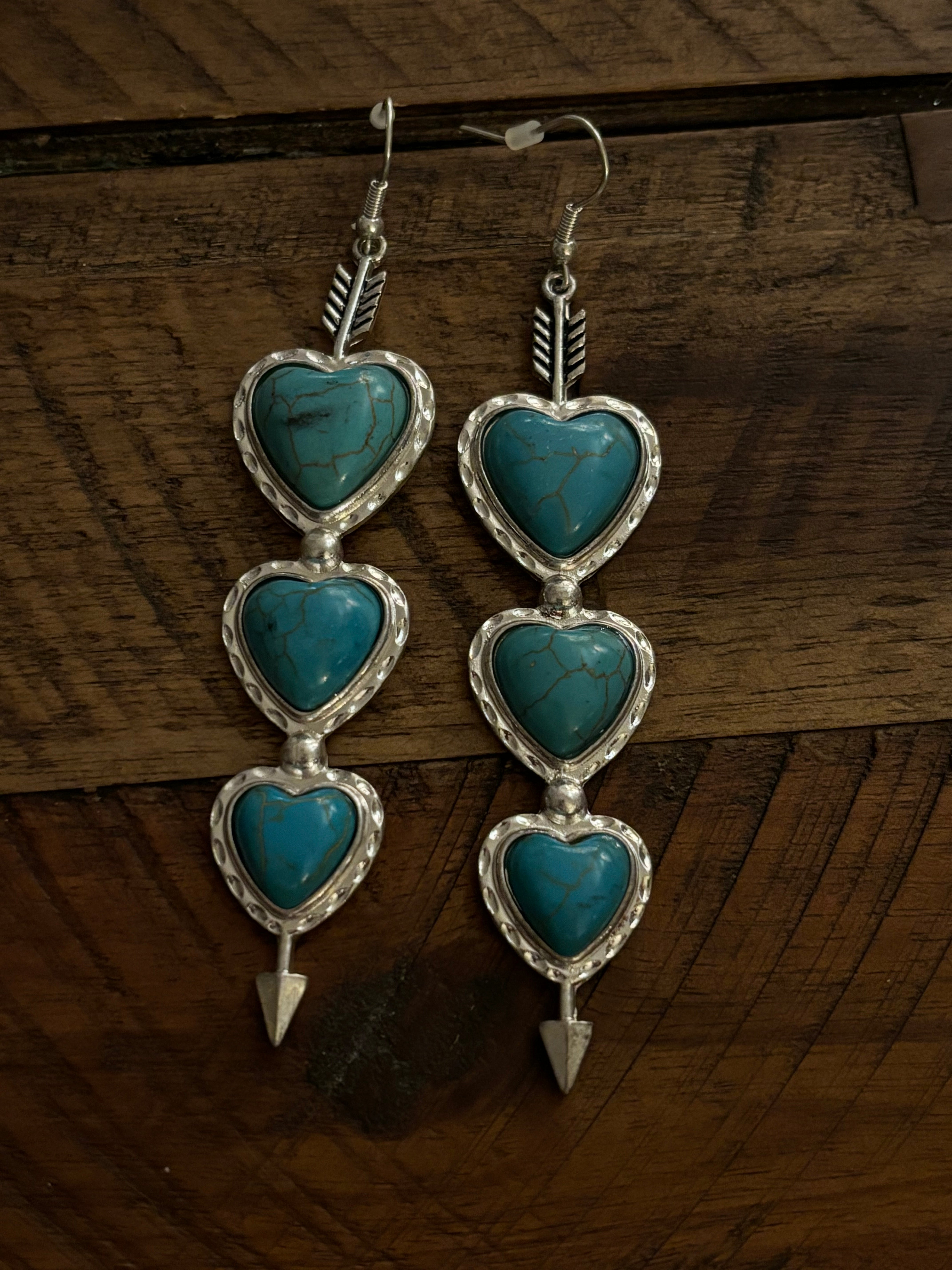 Turquoise Heart Earrings