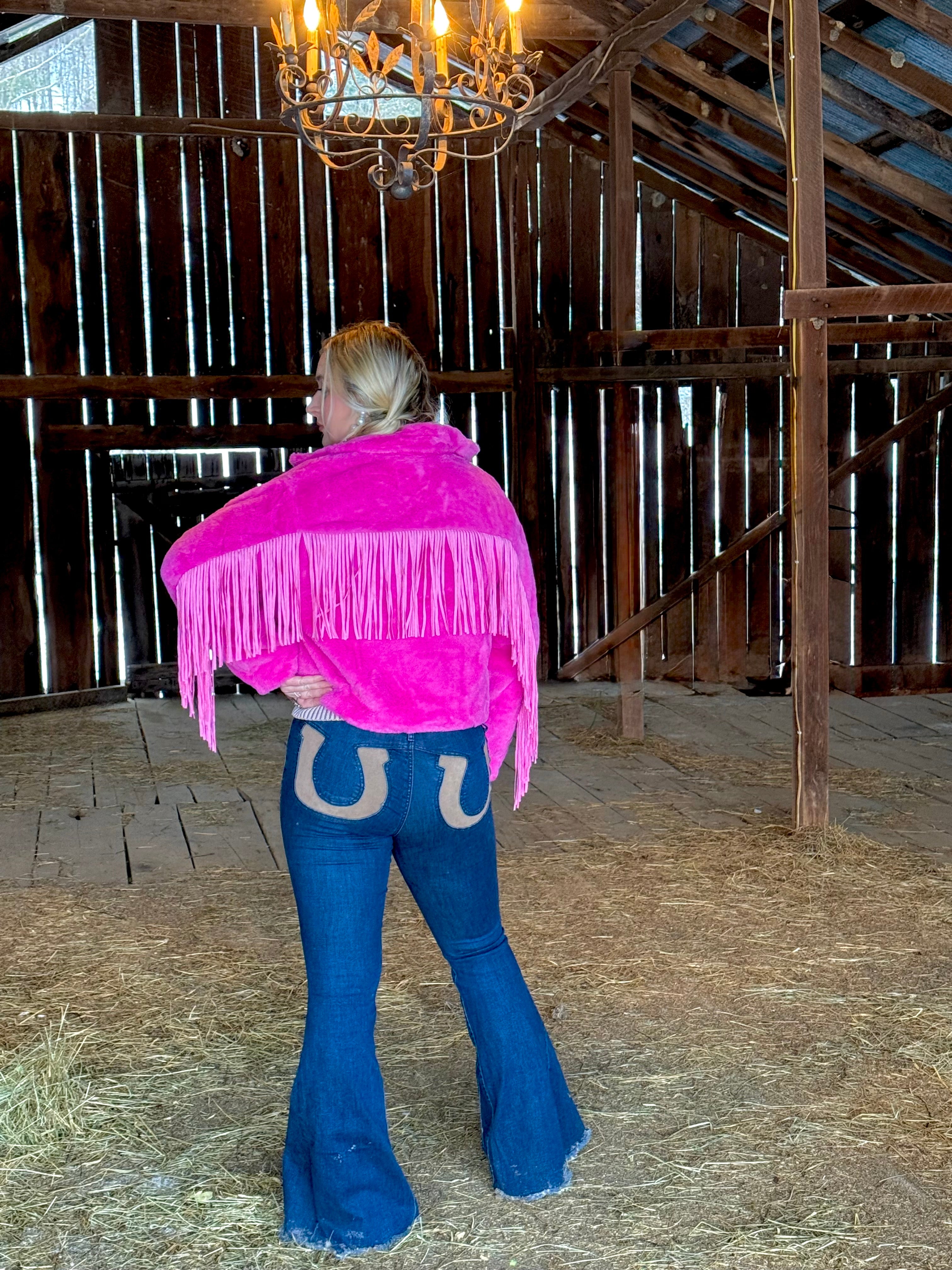 Pink Soft Fringe Jacket
