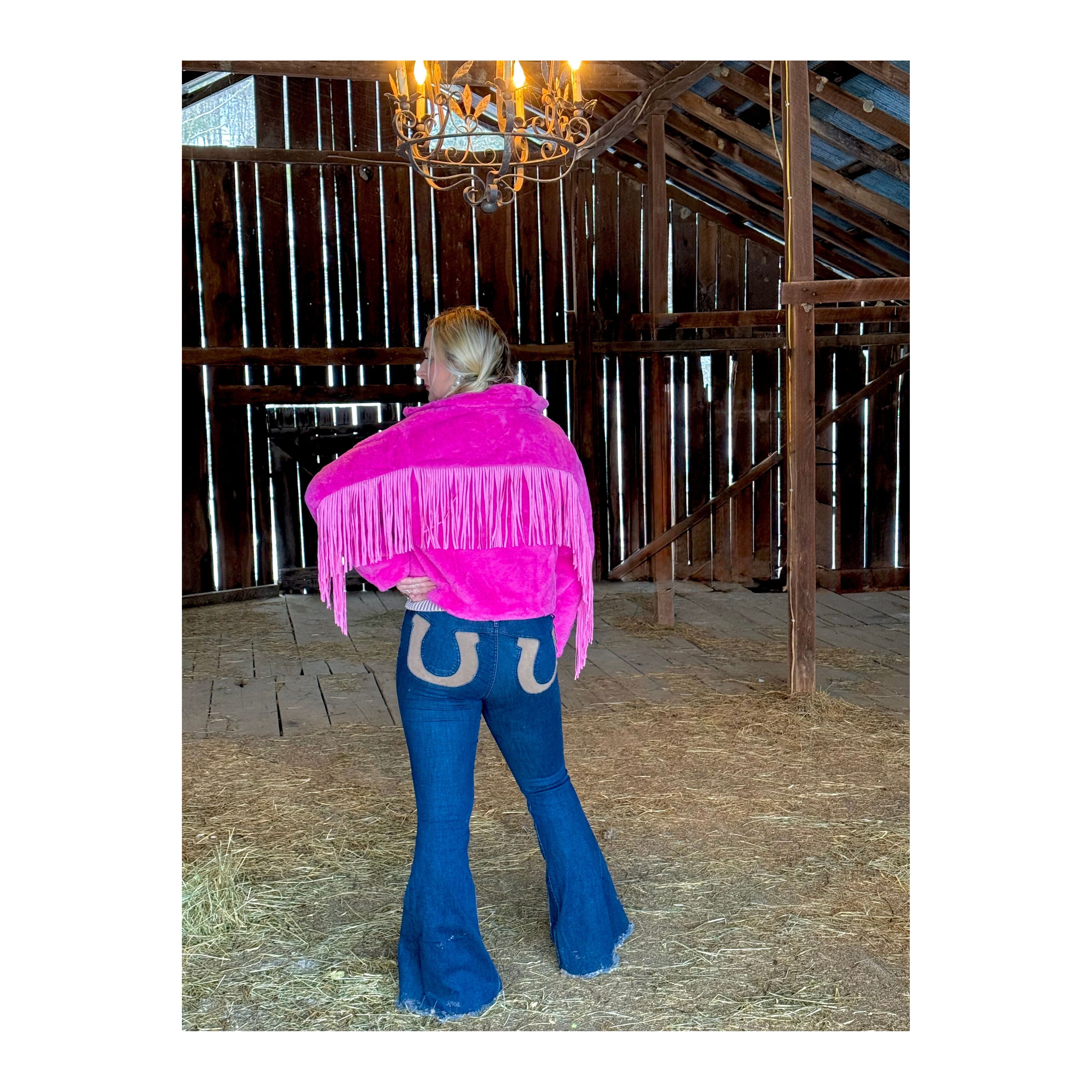 Pink Soft Fringe Jacket