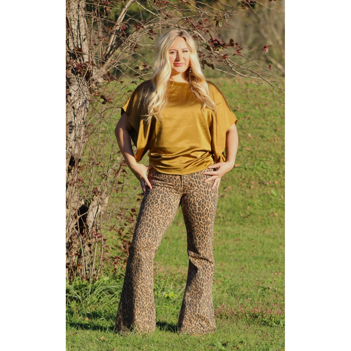 Judy Blue Leopard Flare Jeans