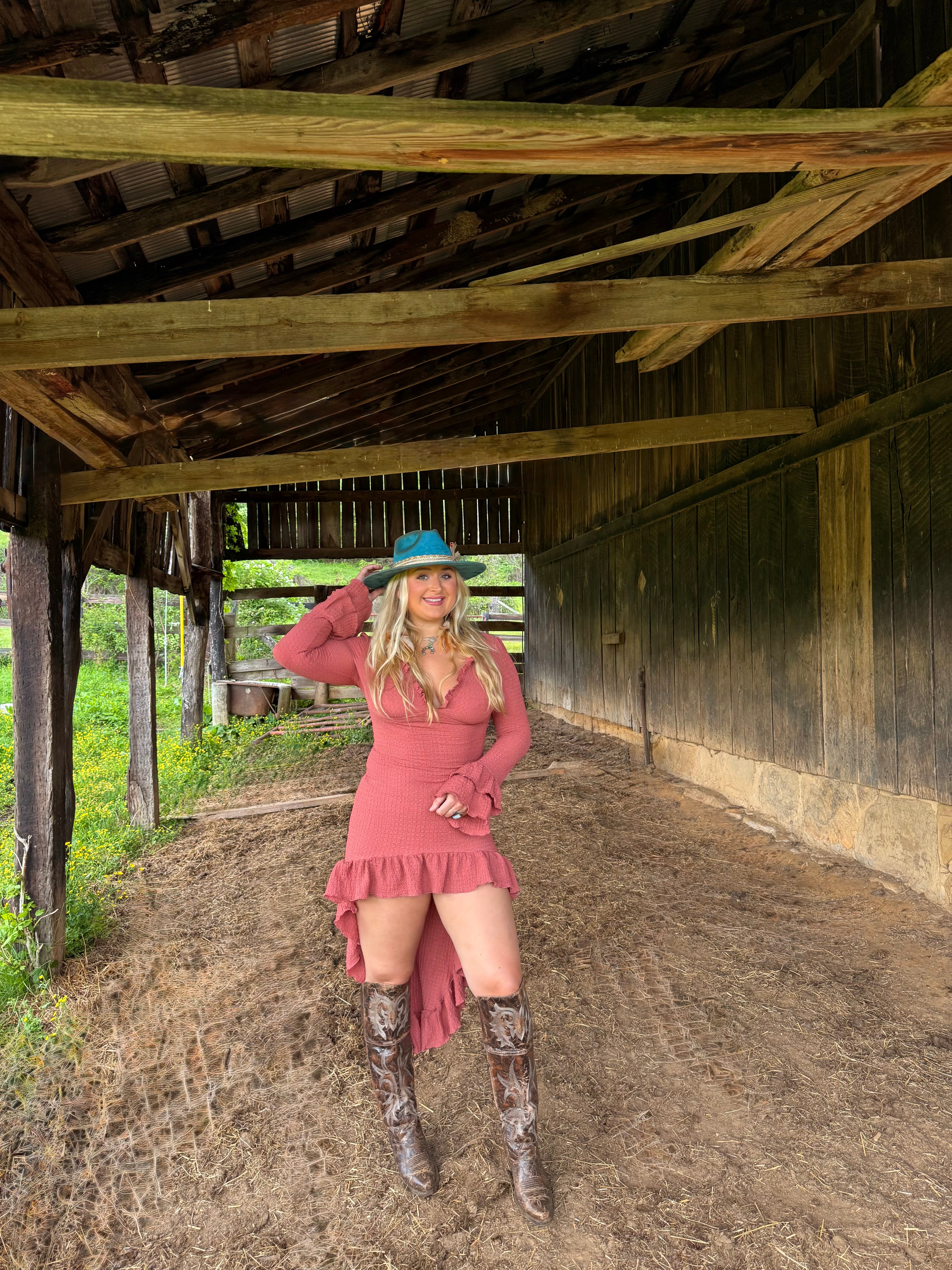 Rustic Daydream High Low Ruffle Dress