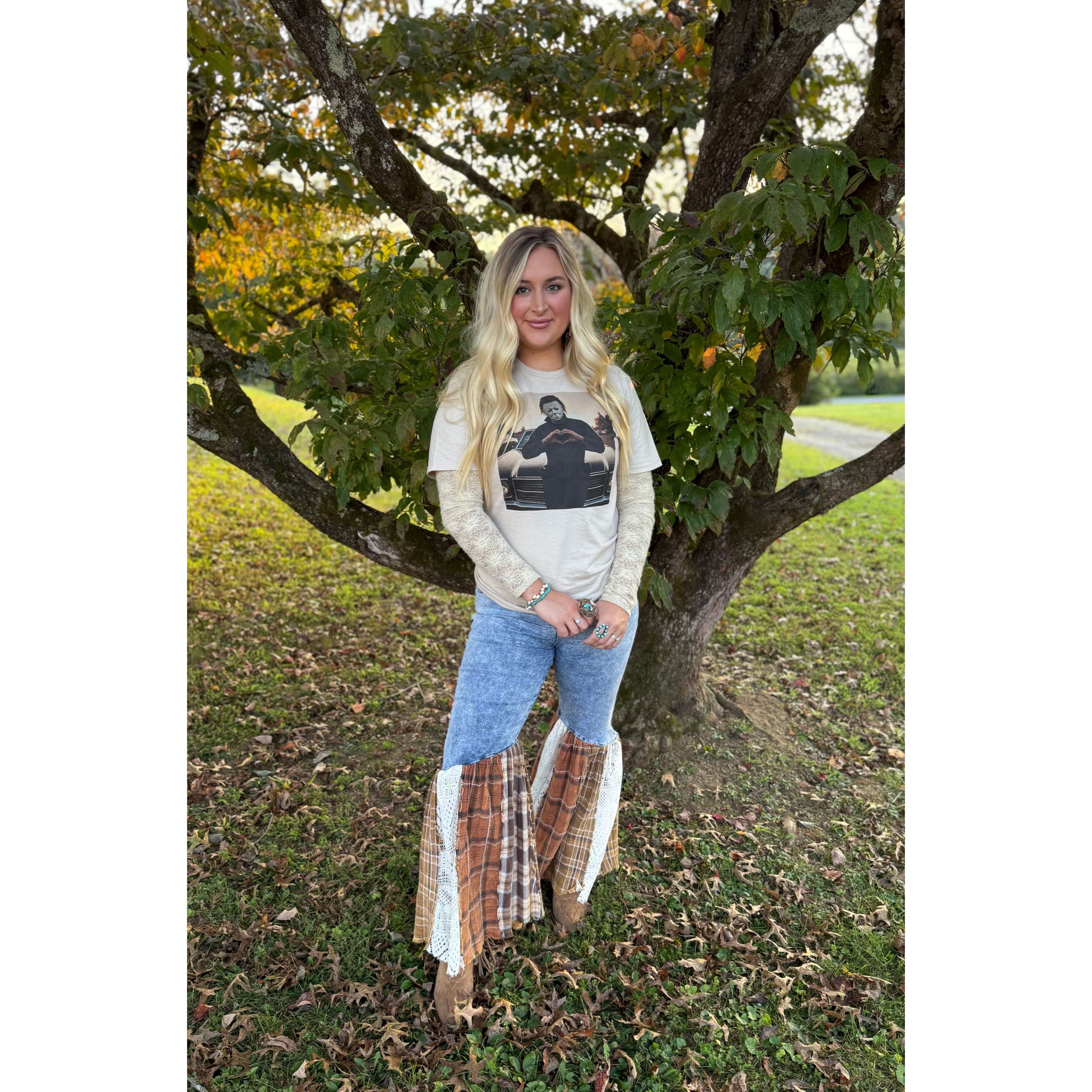 Michael Myers Heart Hands Cream Tee