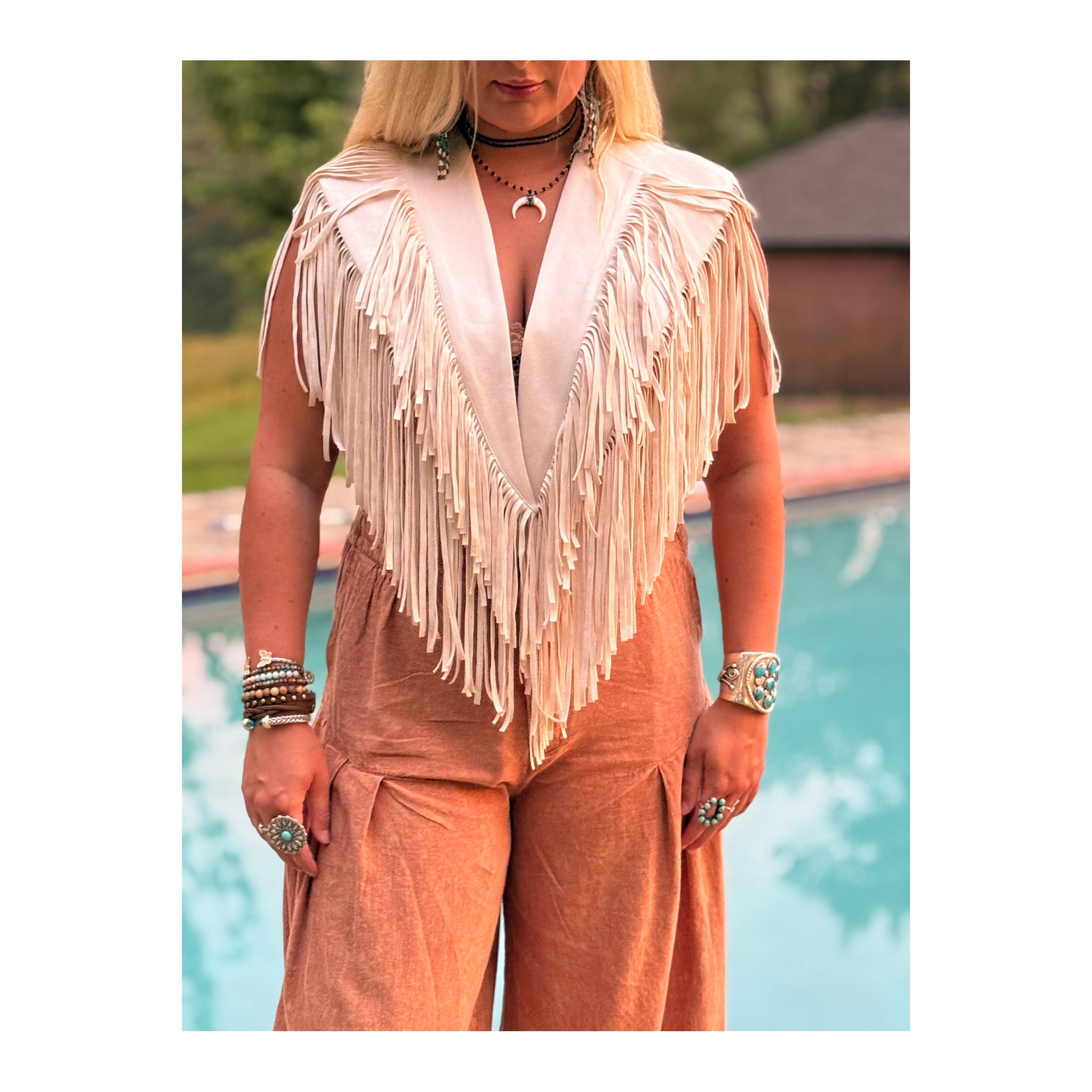 Country Fringe Suede Shawl
