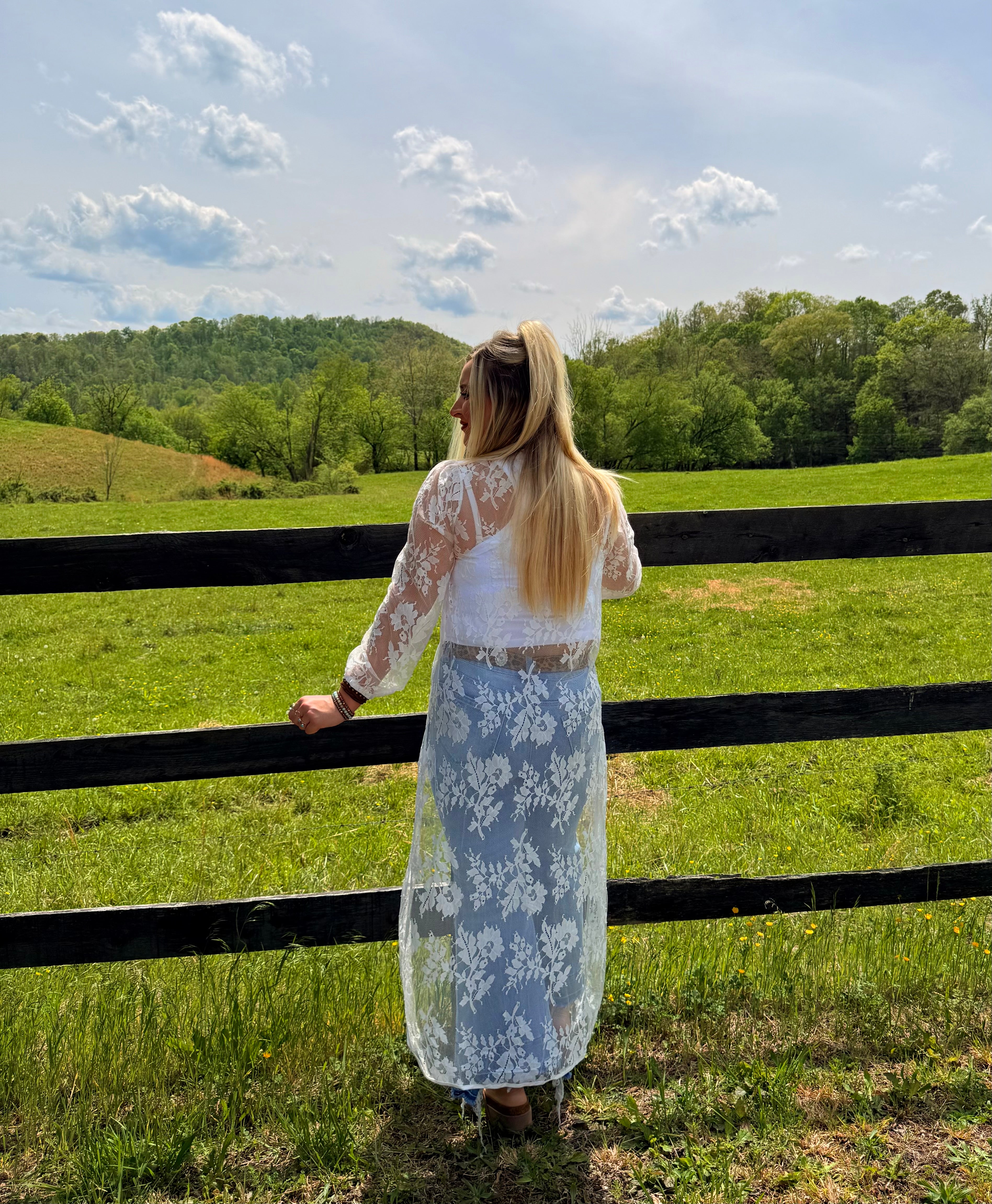 Rhiannon High Low Lace Sheer Top