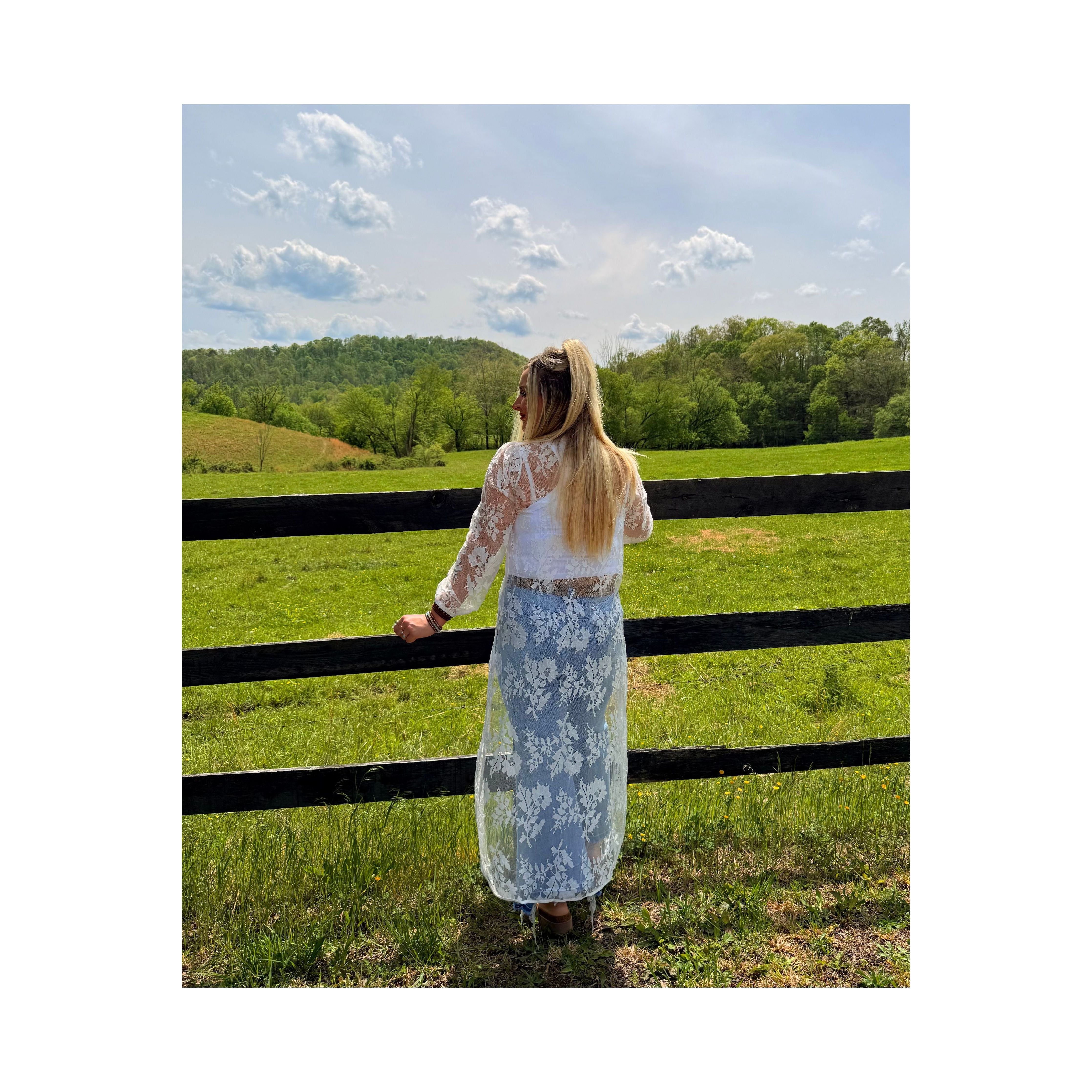 Rhiannon High Low Lace Sheer Top