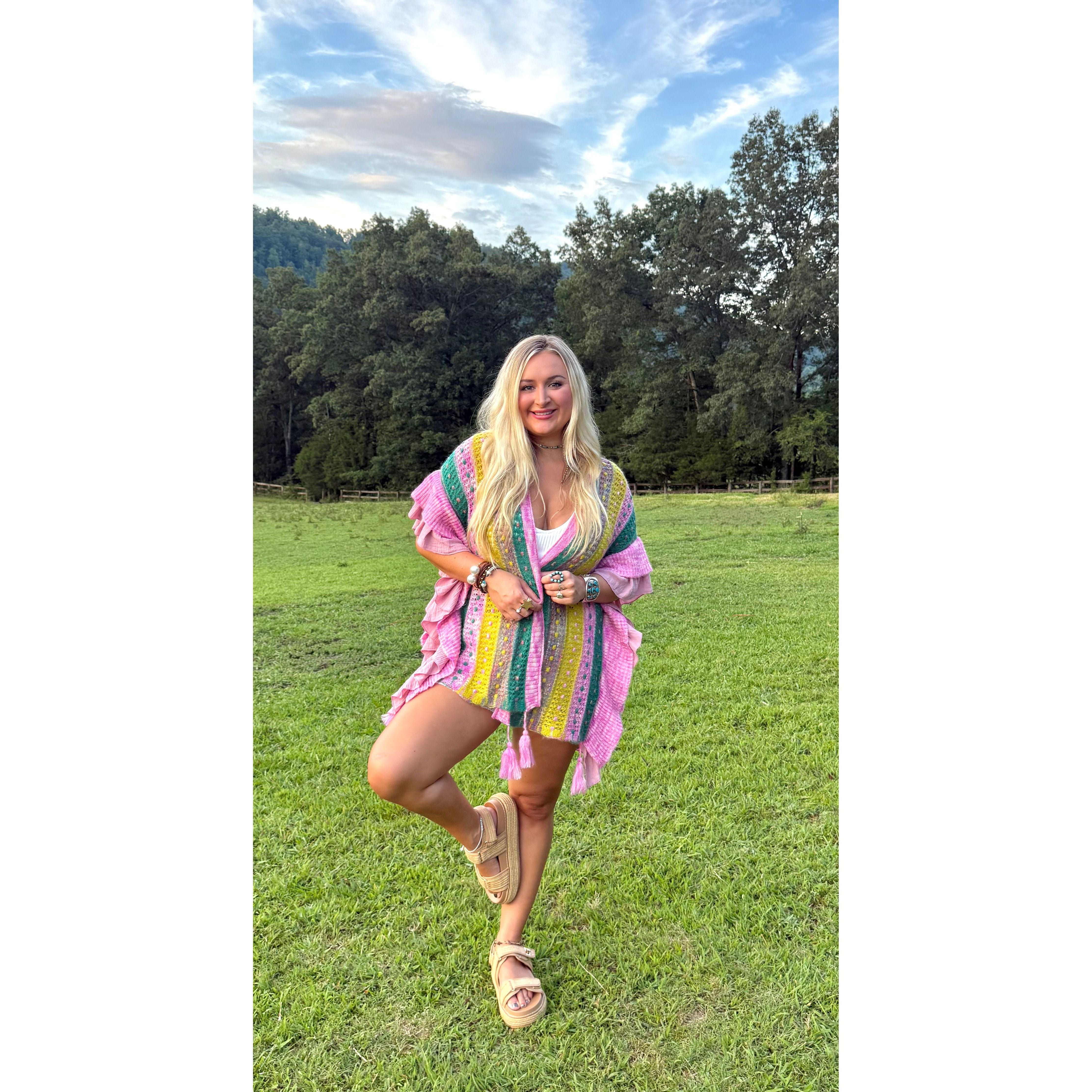 POL: Summer Lovin Pink Ruffled Cardigan