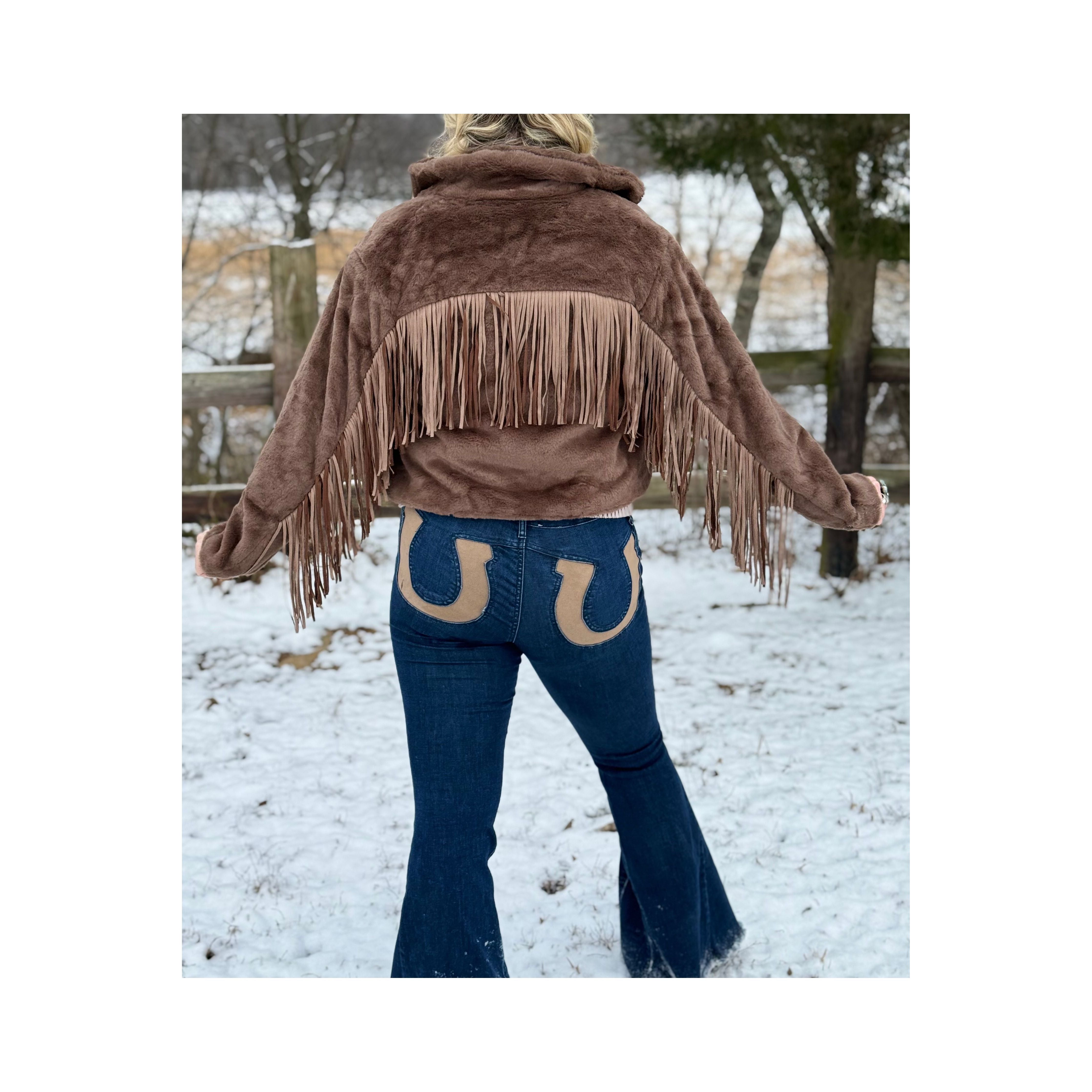 Brown Soft Fringe Jacket