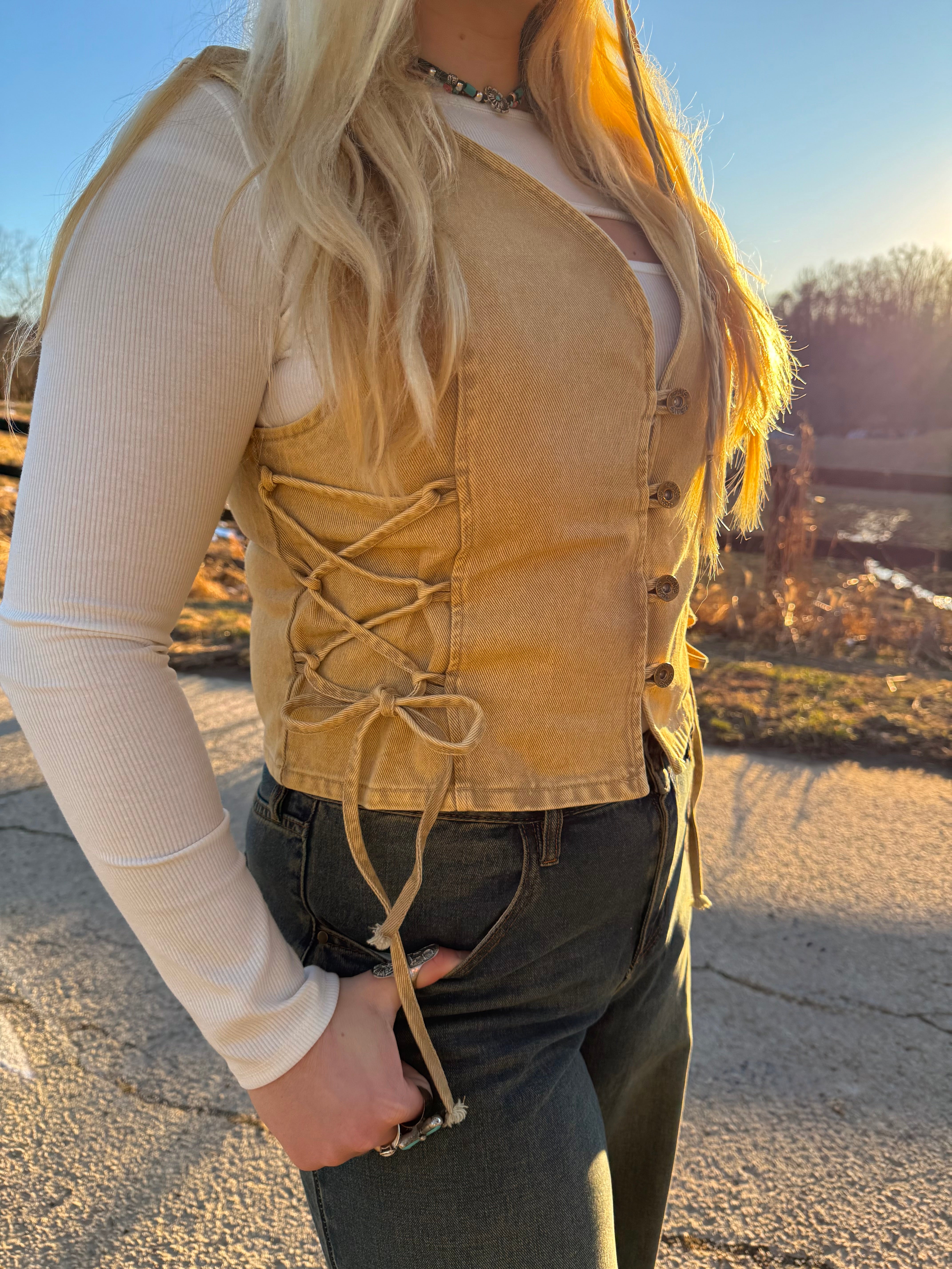 Wisteria Vest (tan)