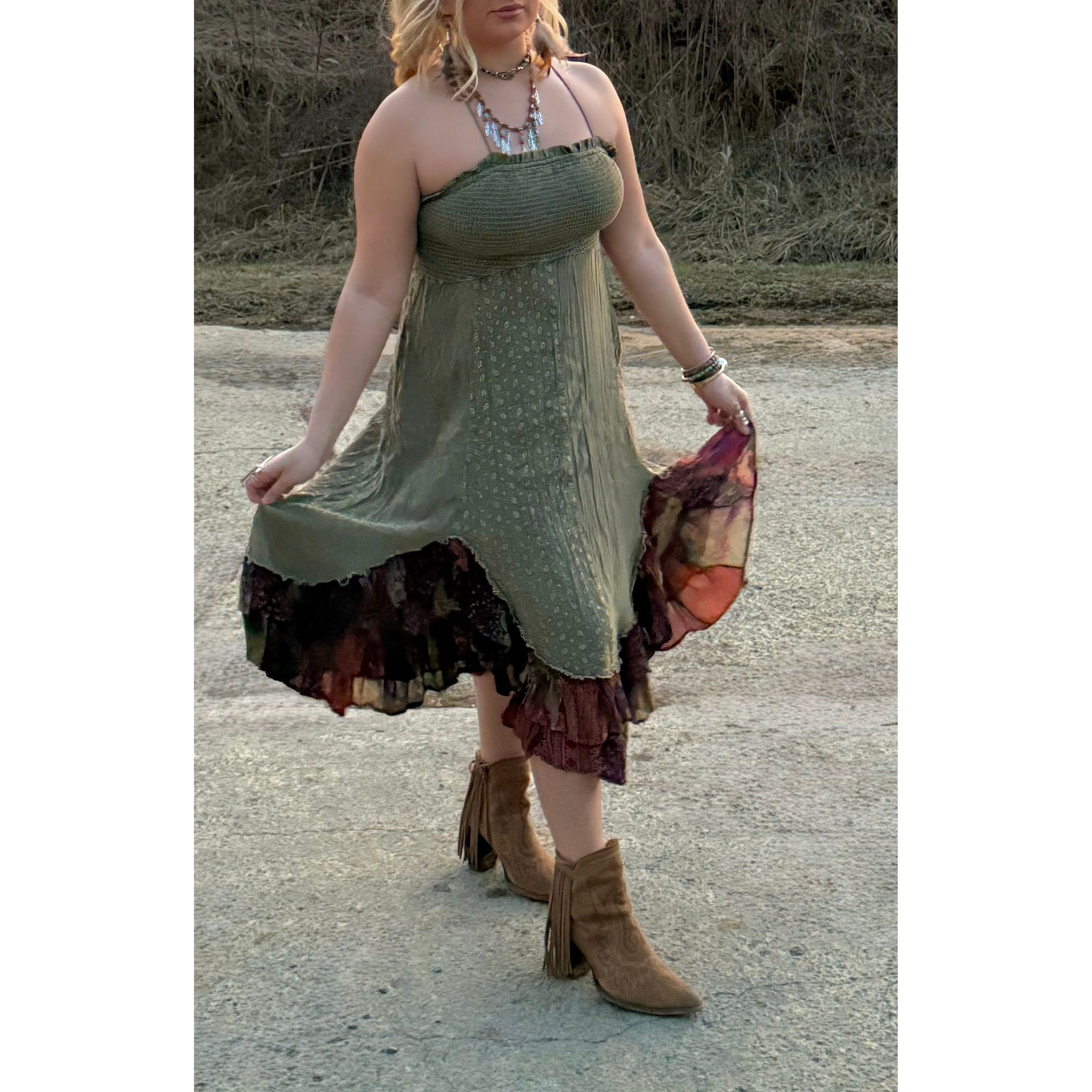 Picking Flowers Boho Midi Dress