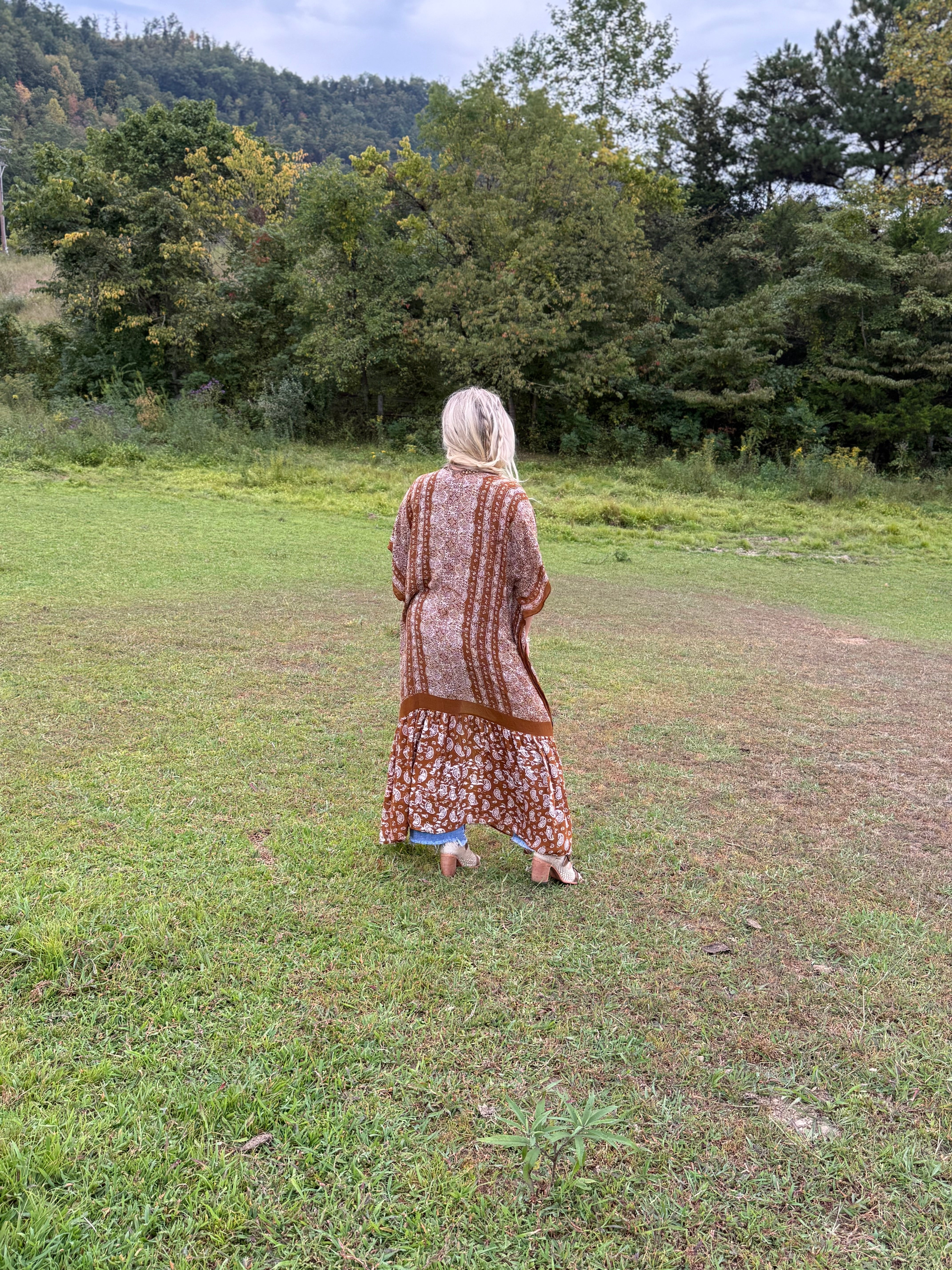 Rustic Spirit Brown Paisley Duster