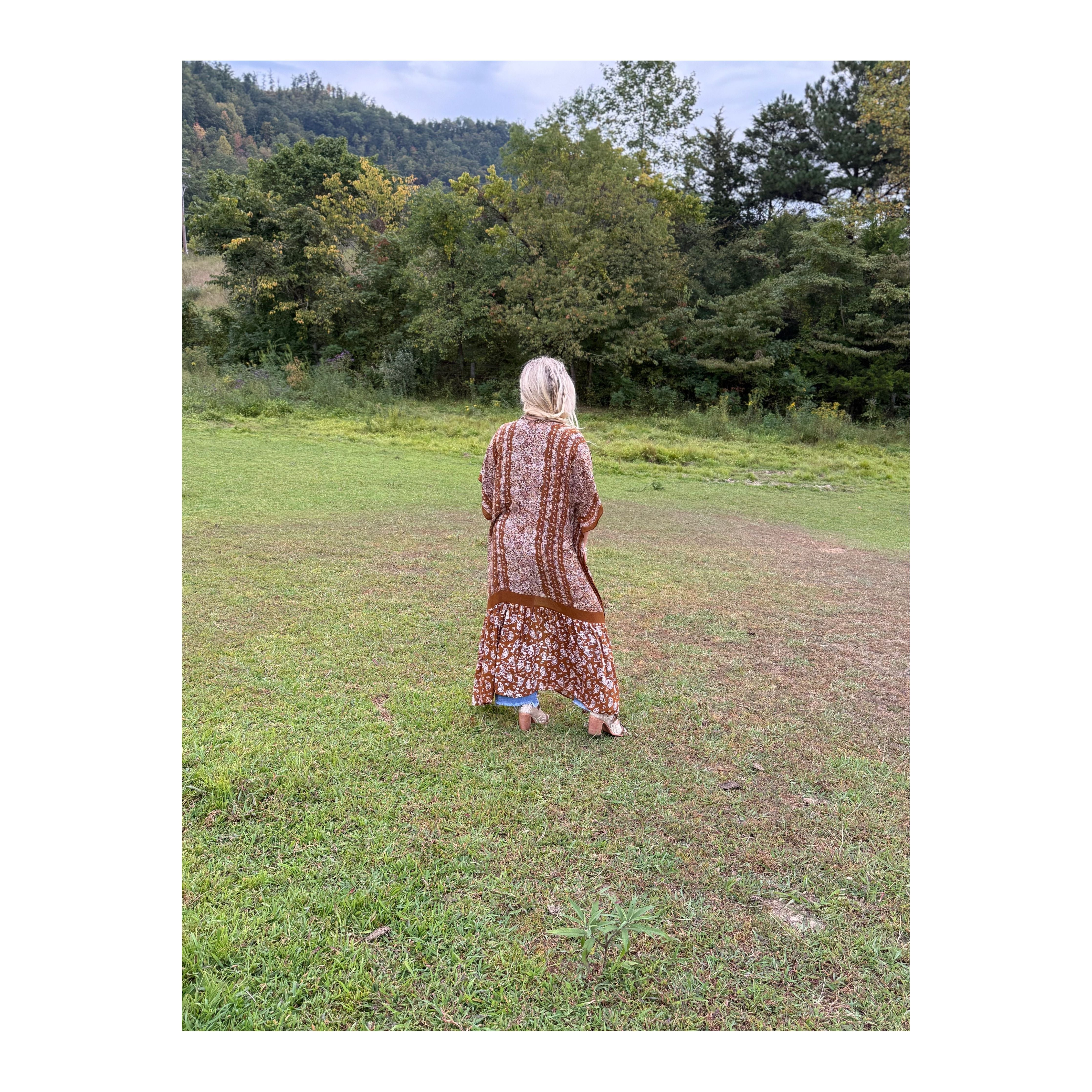 Rustic Spirit Brown Paisley Duster