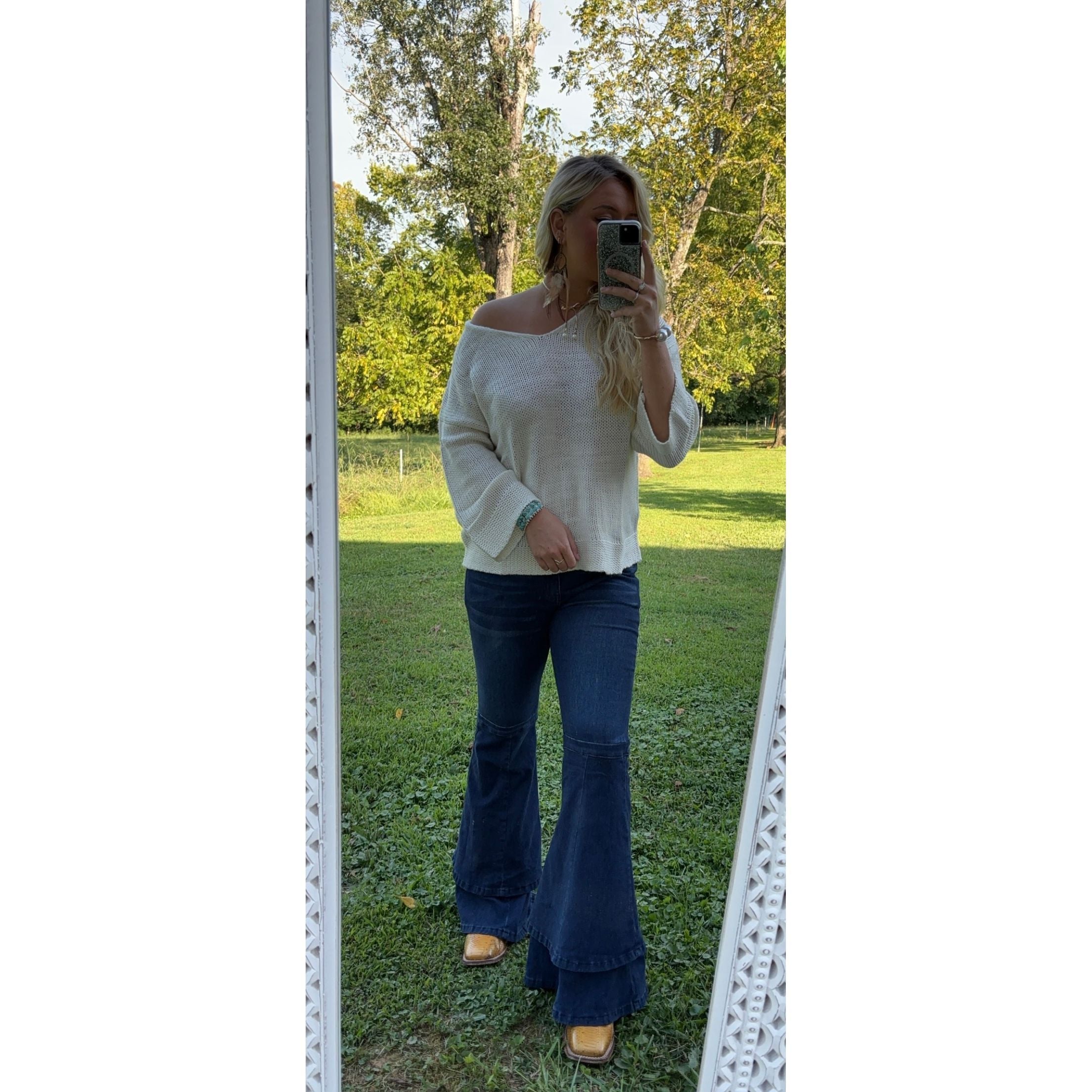 Keeping Cozy White Sweater