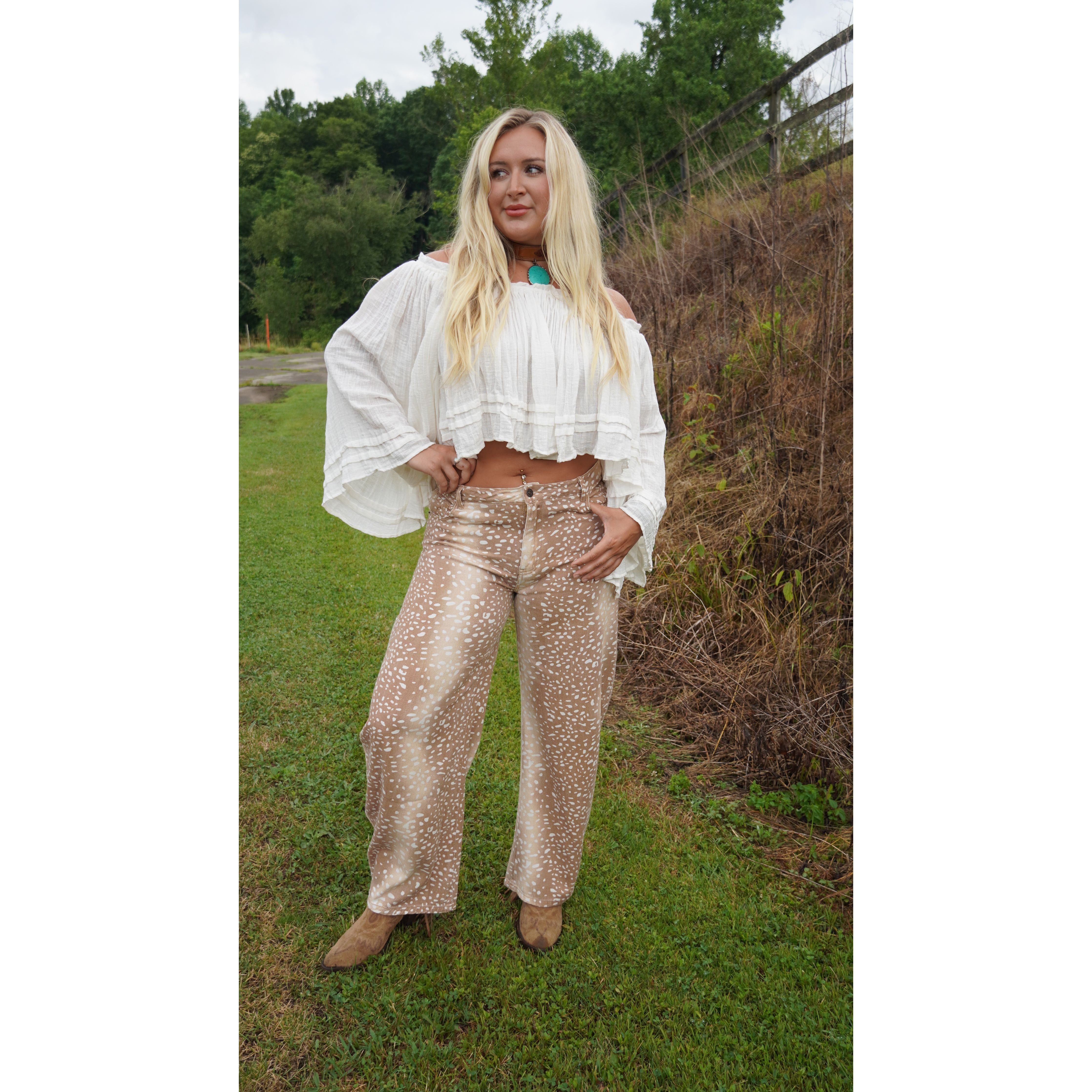 White Cotton Off Shoulder Angel-Sleeve Top
