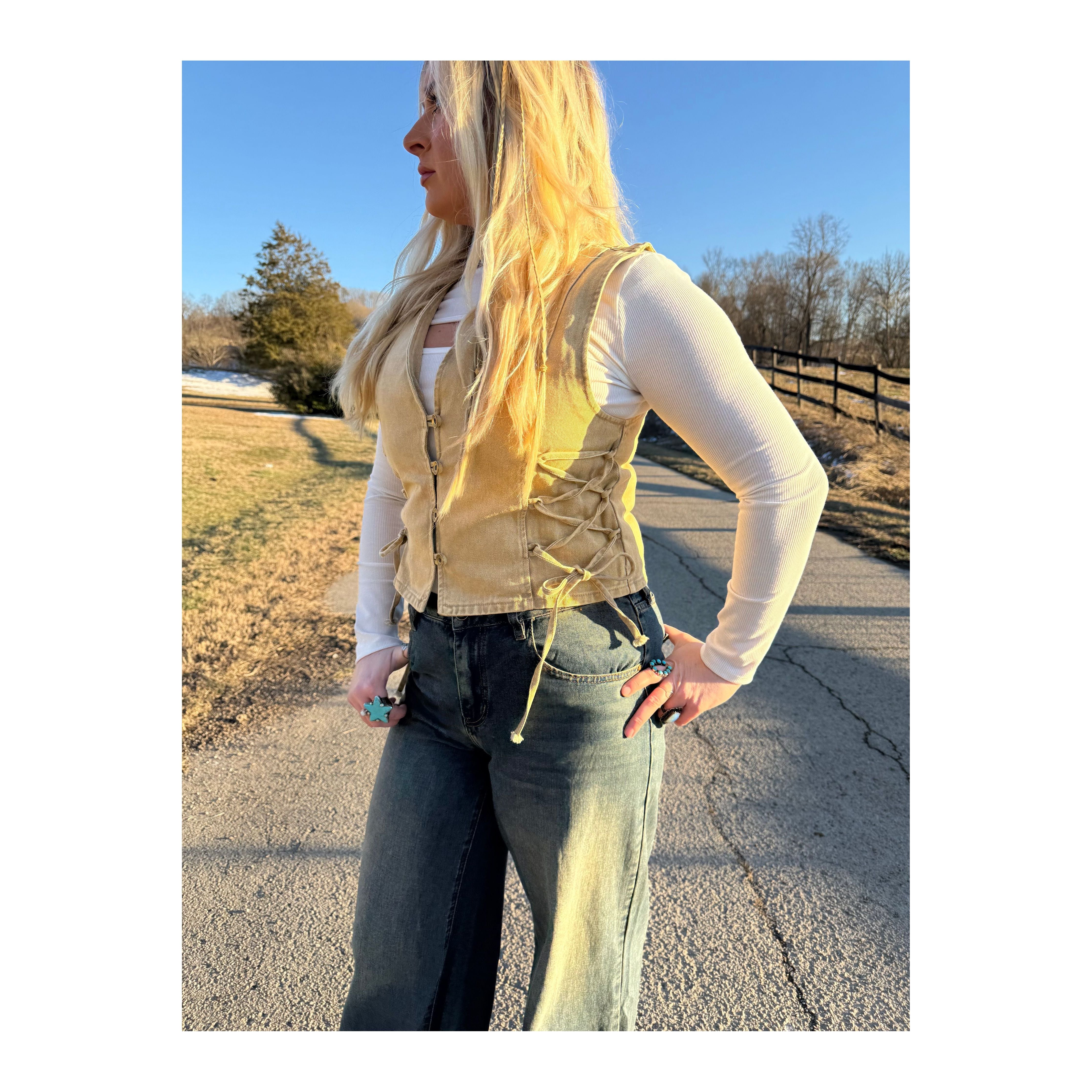 Wisteria Vest (tan)