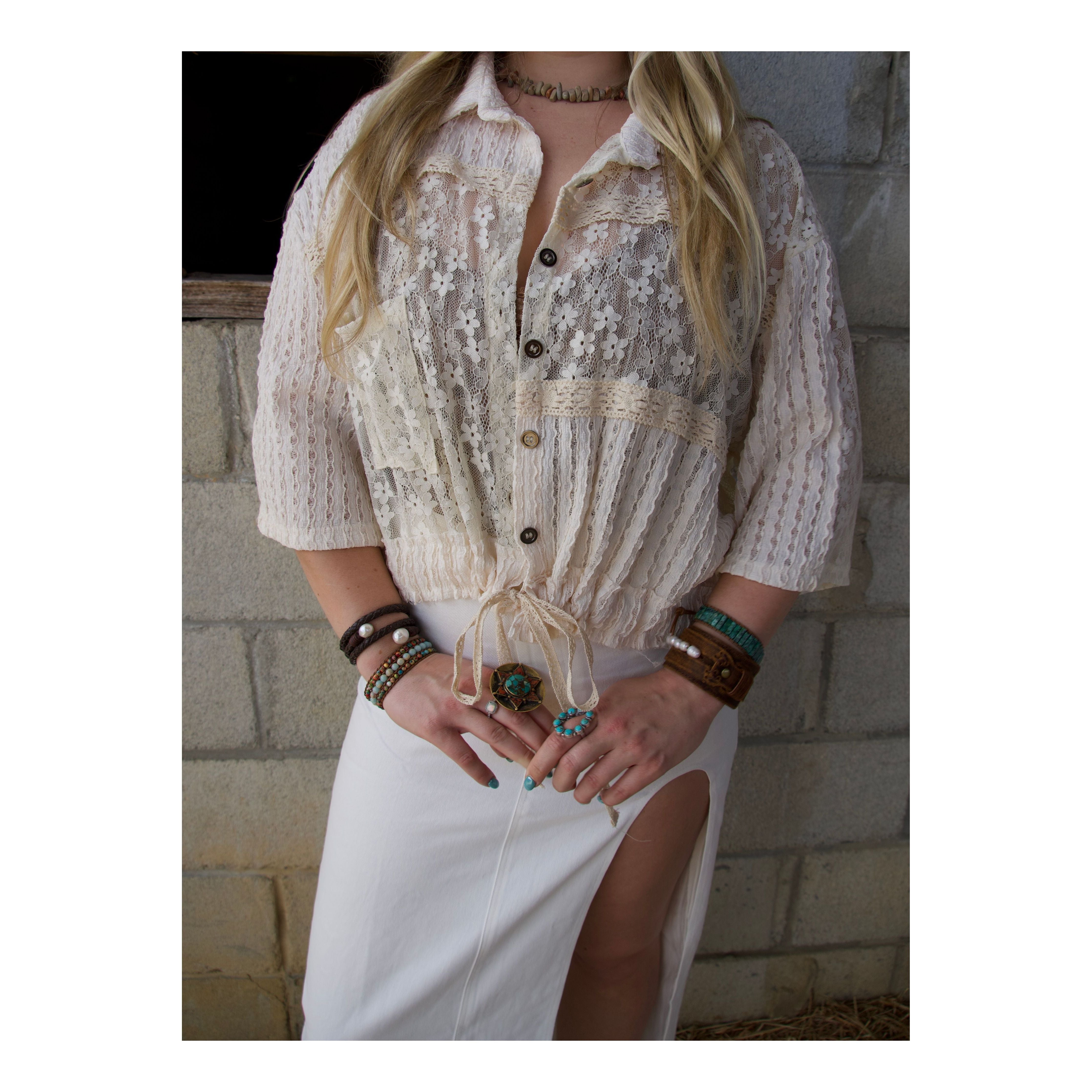 POL: Gypsy Cream Lace Top
