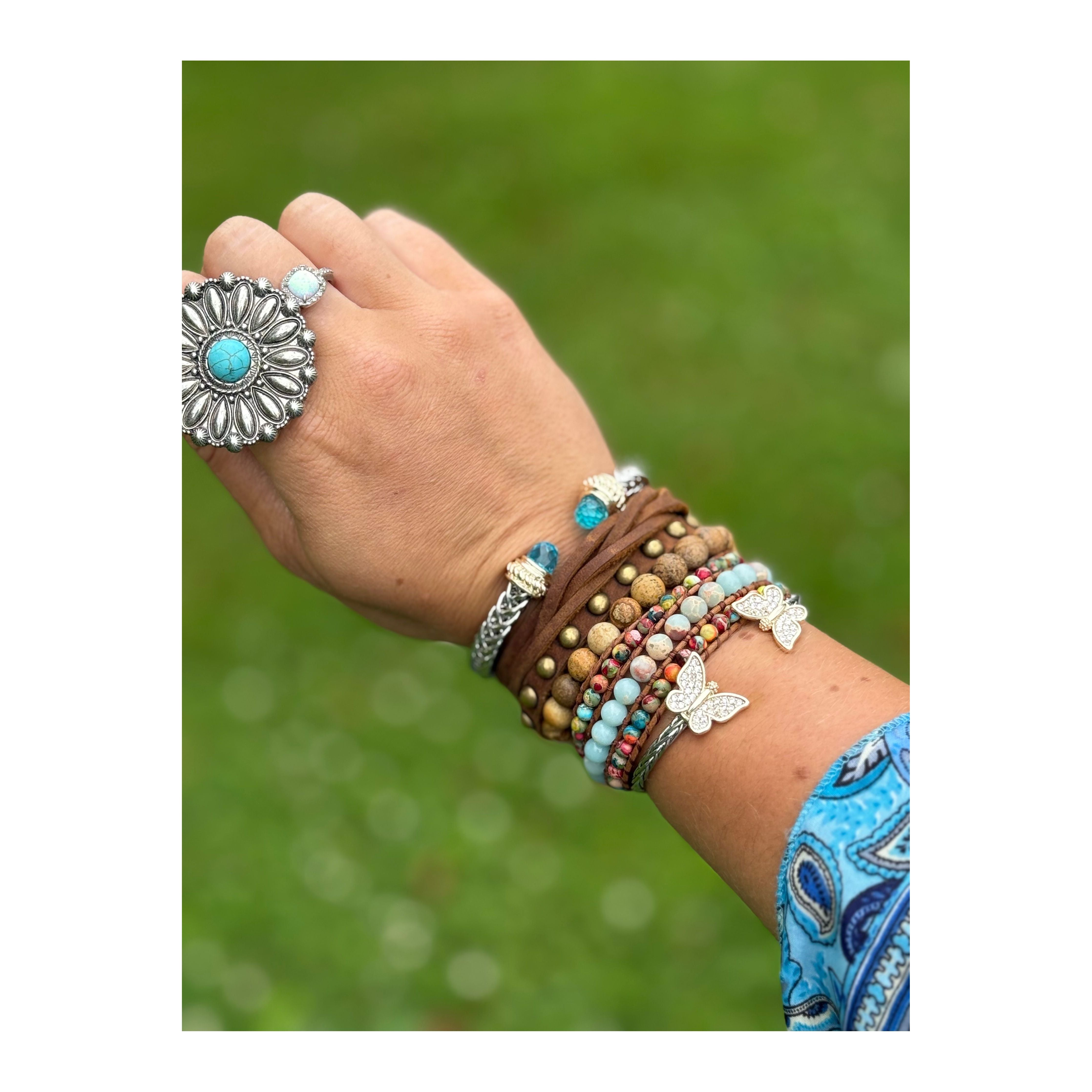 Blue Bangle Bracelet