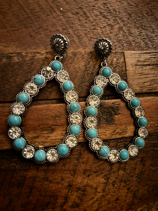 Turquoise Hoops