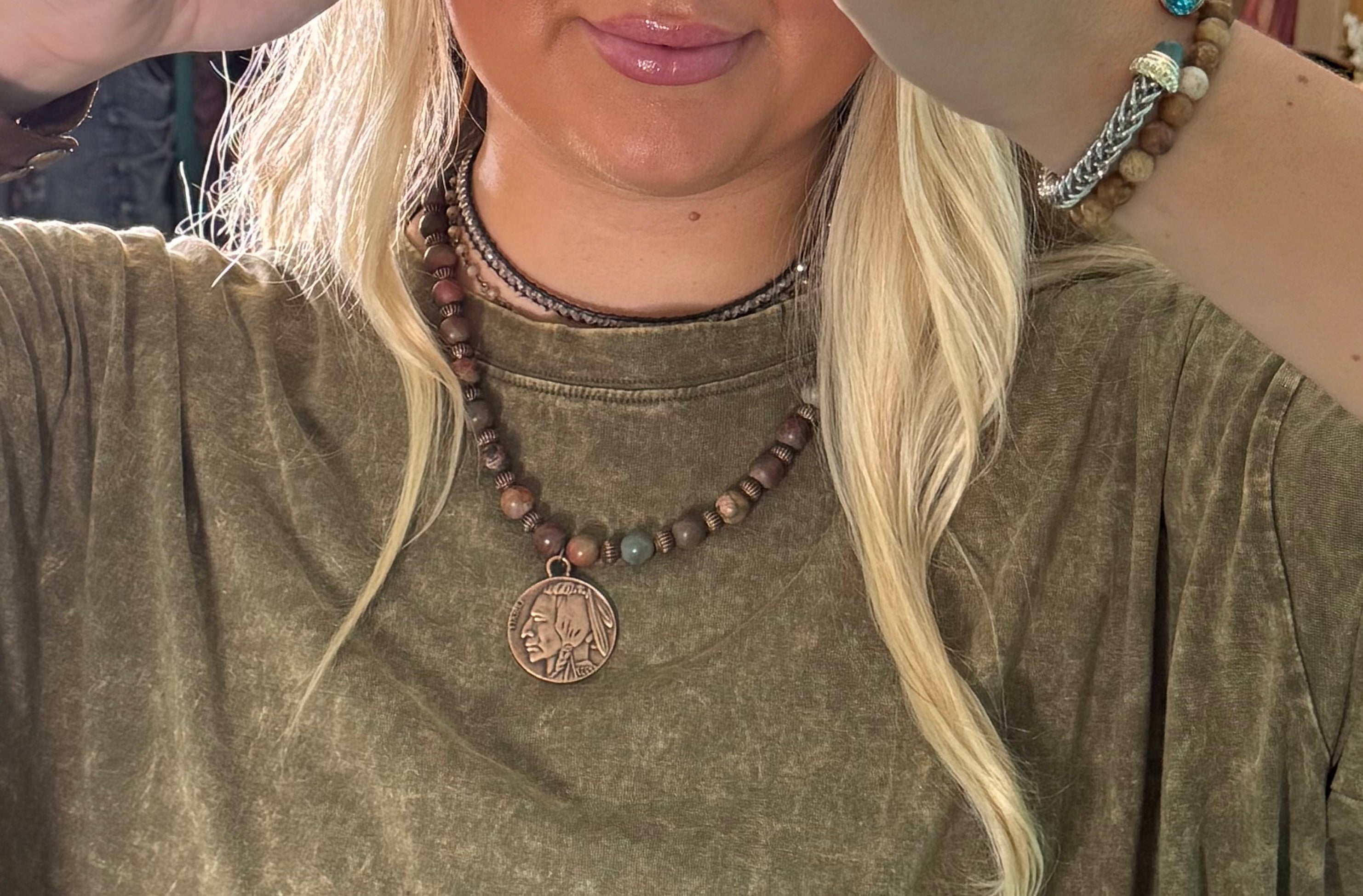 Jasper Beaded Indian Necklace