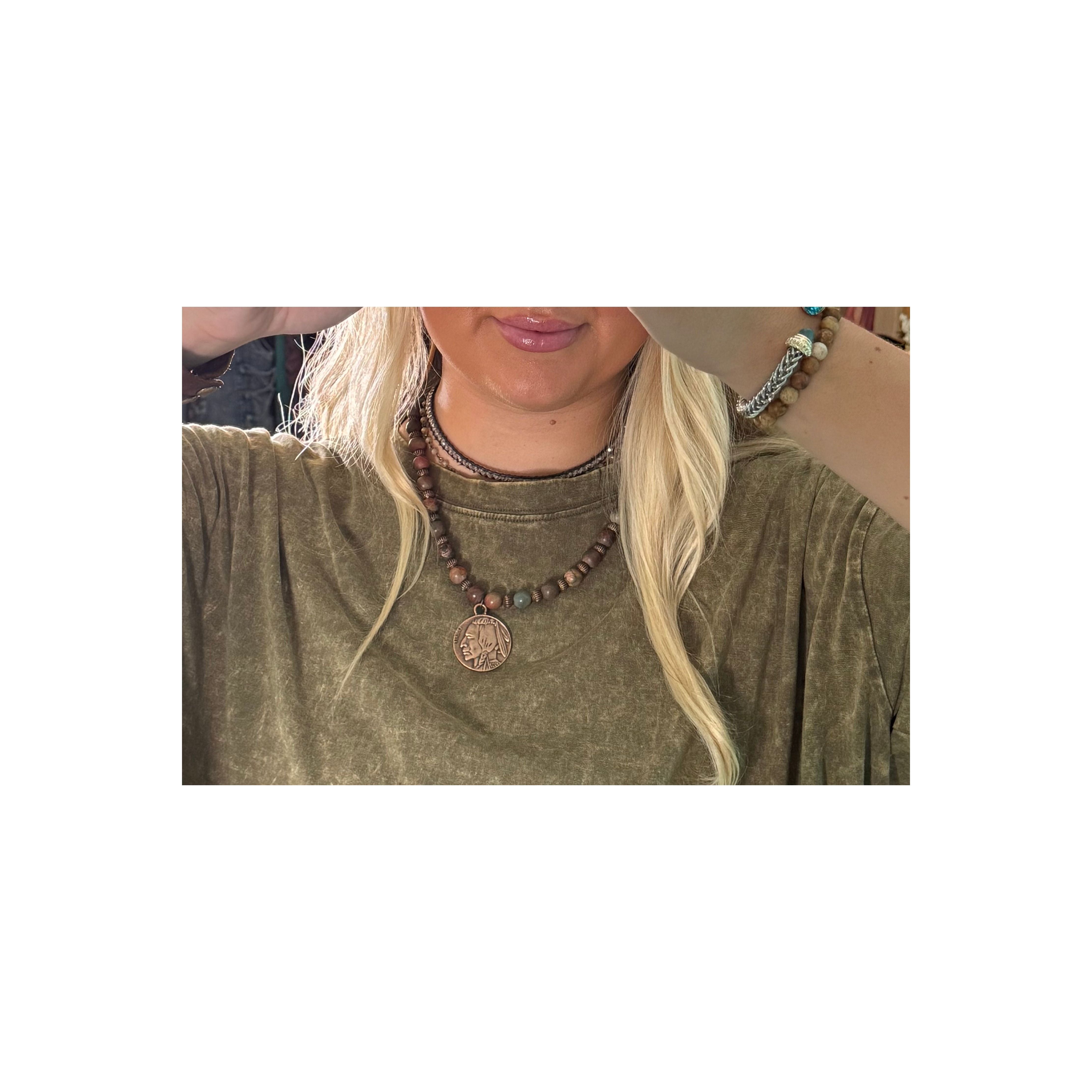 Jasper Beaded Indian Necklace