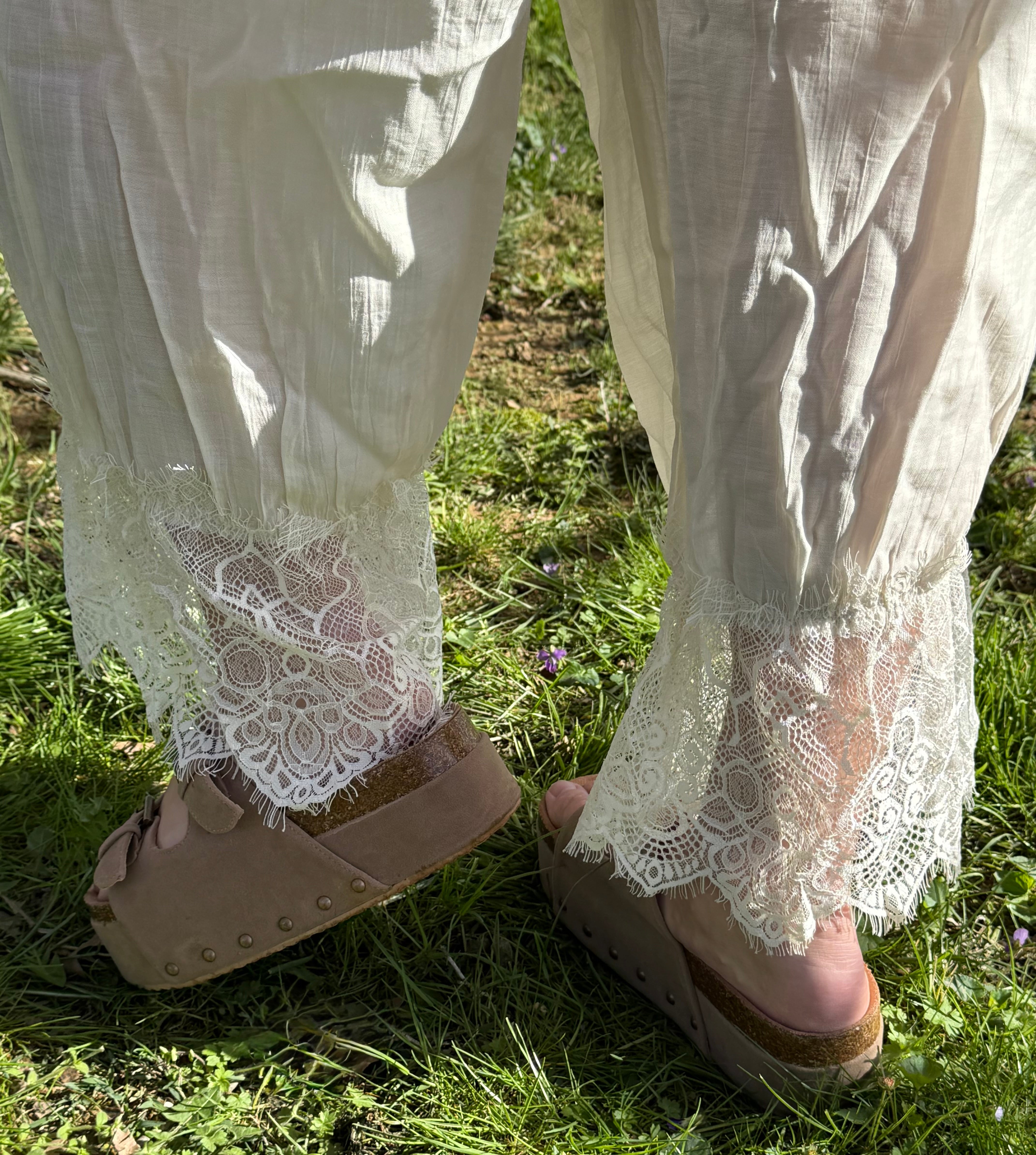 Spring Boho White Lace Pant