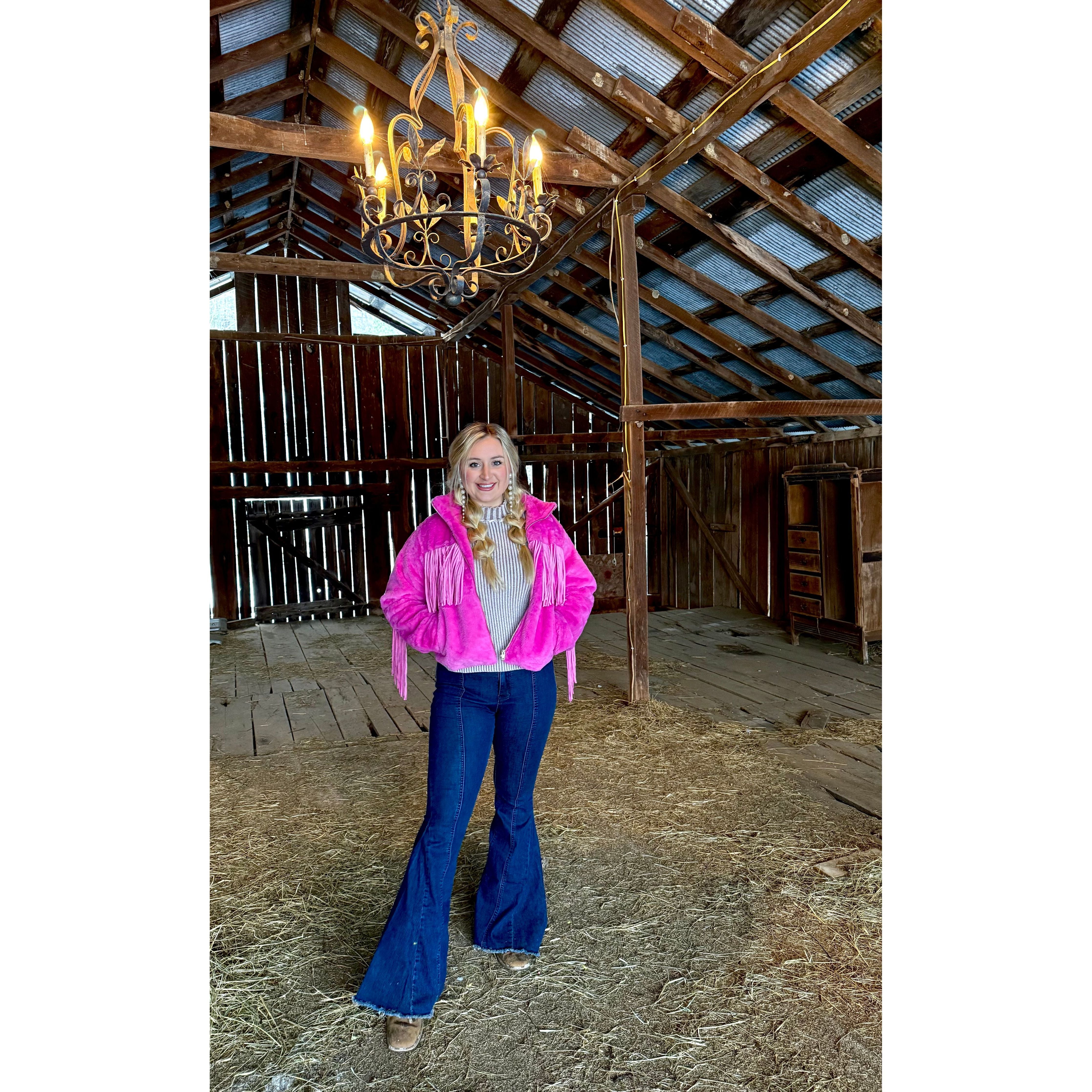 Pink Soft Fringe Jacket