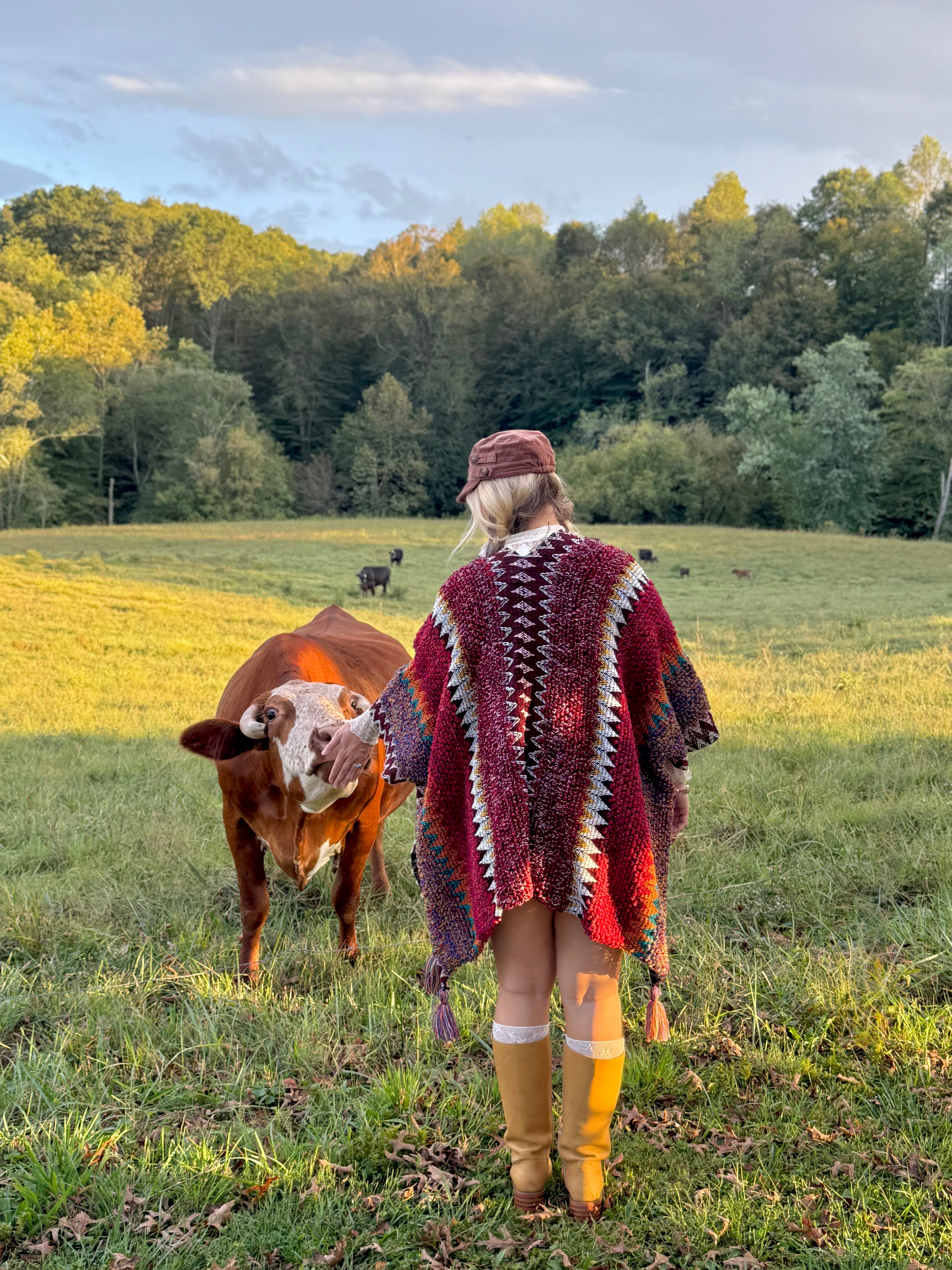 Boheme Soul Crochet Kimono in Red