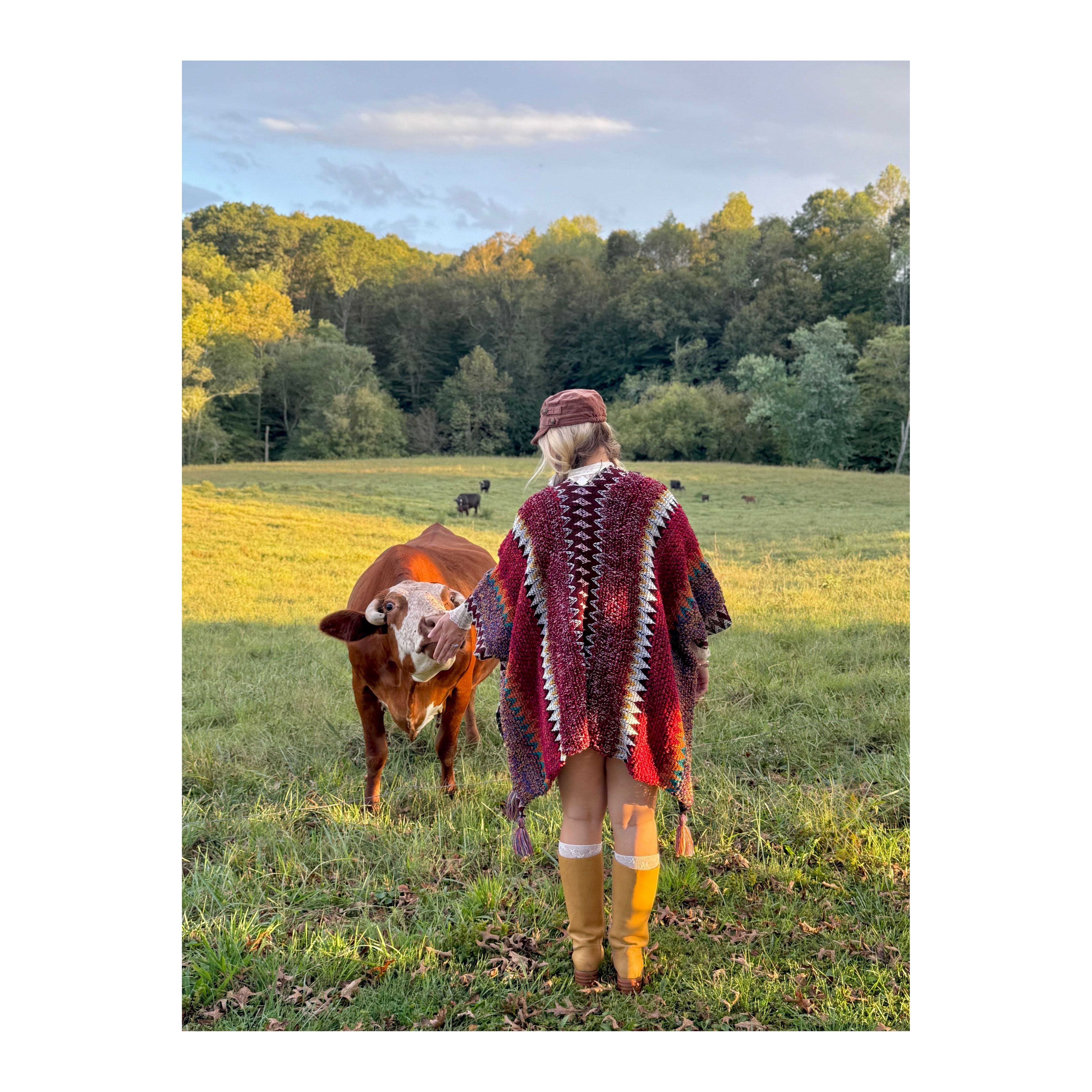 Boheme Soul Crochet Kimono in Red
