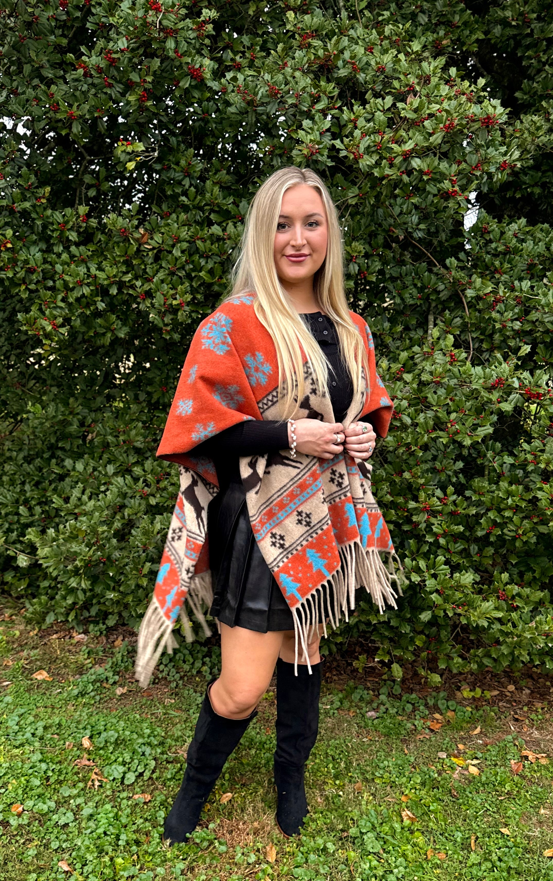 Fringed Winter Shawl