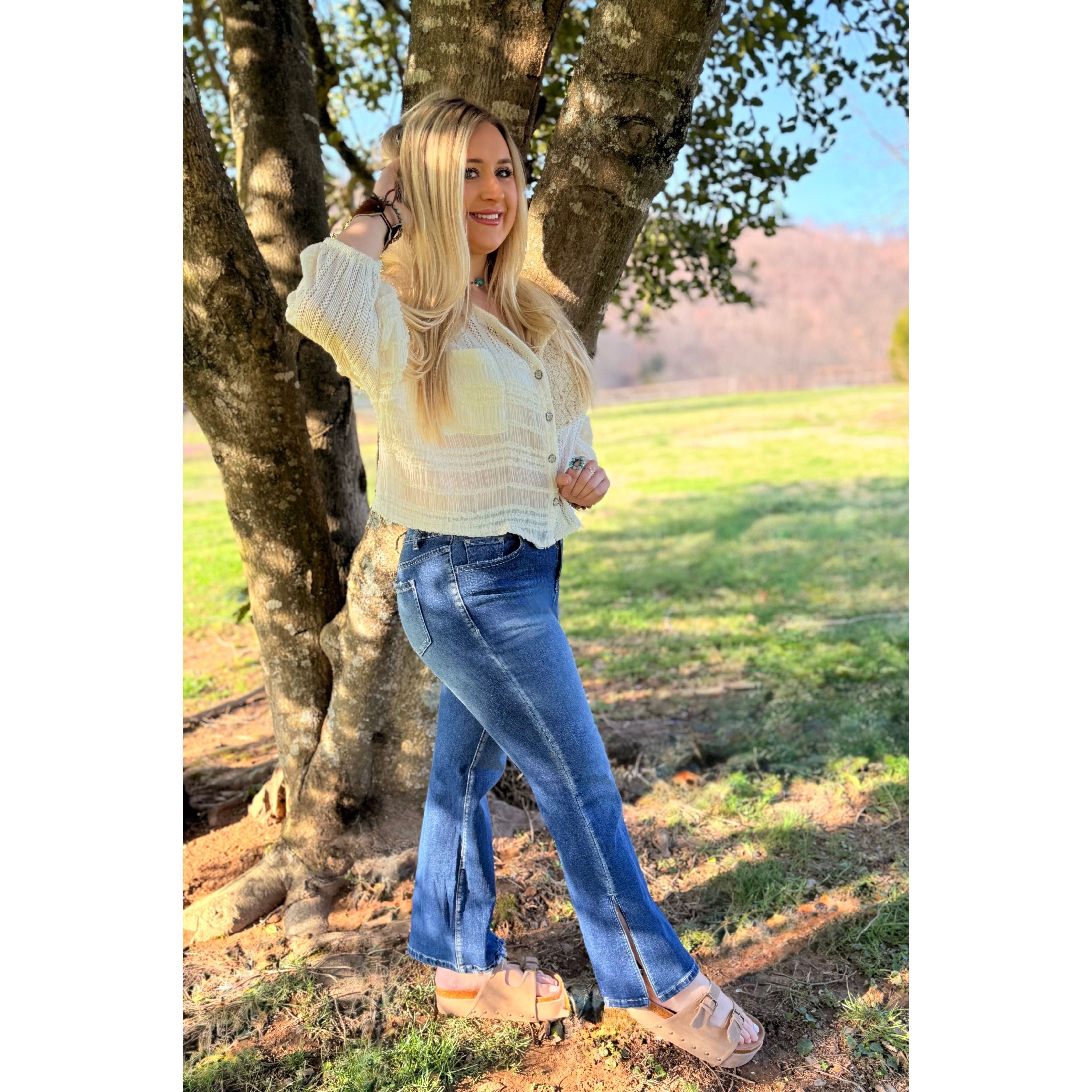 Chelsi Split Flared Jean