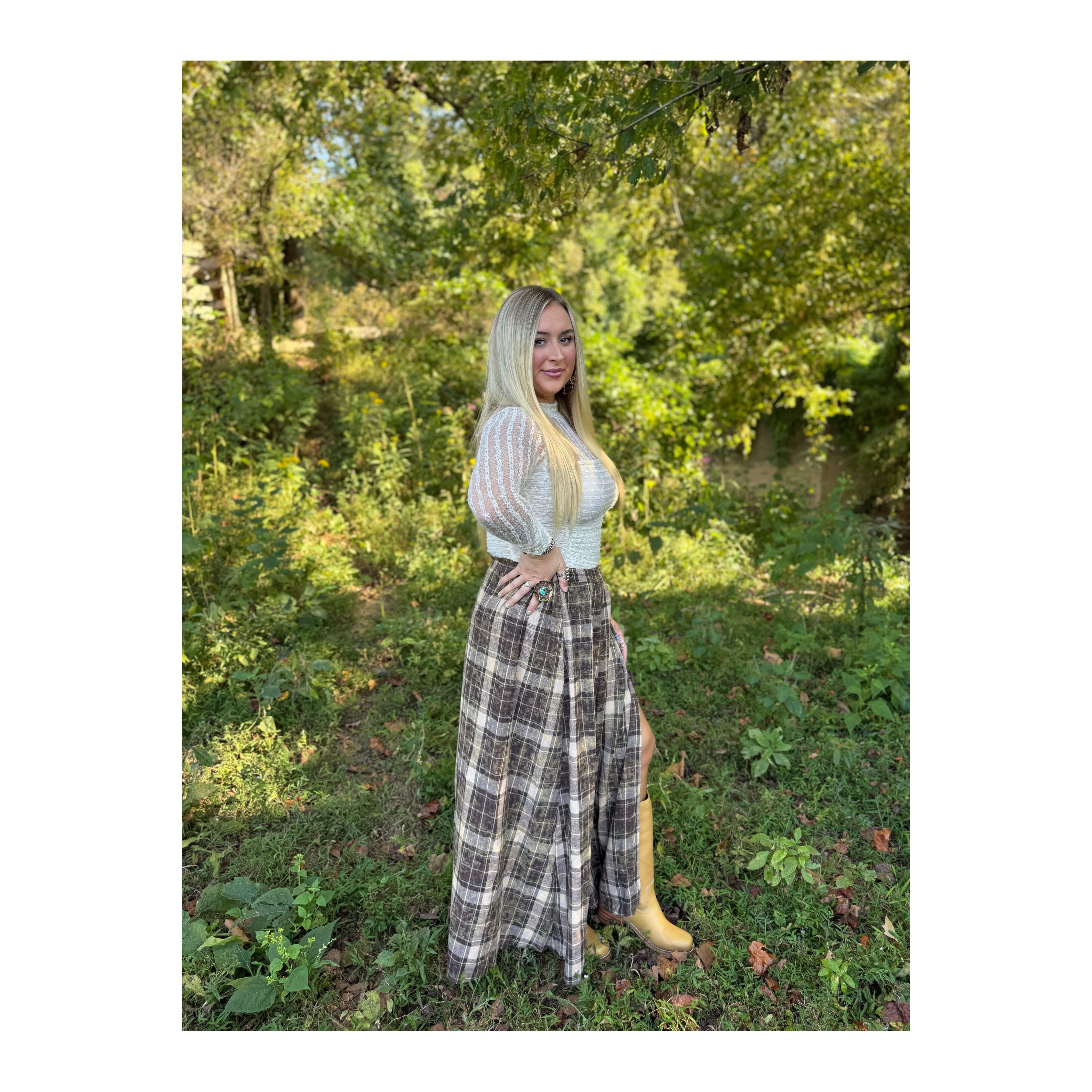 Prairie Days Flannel Maxi Skirt