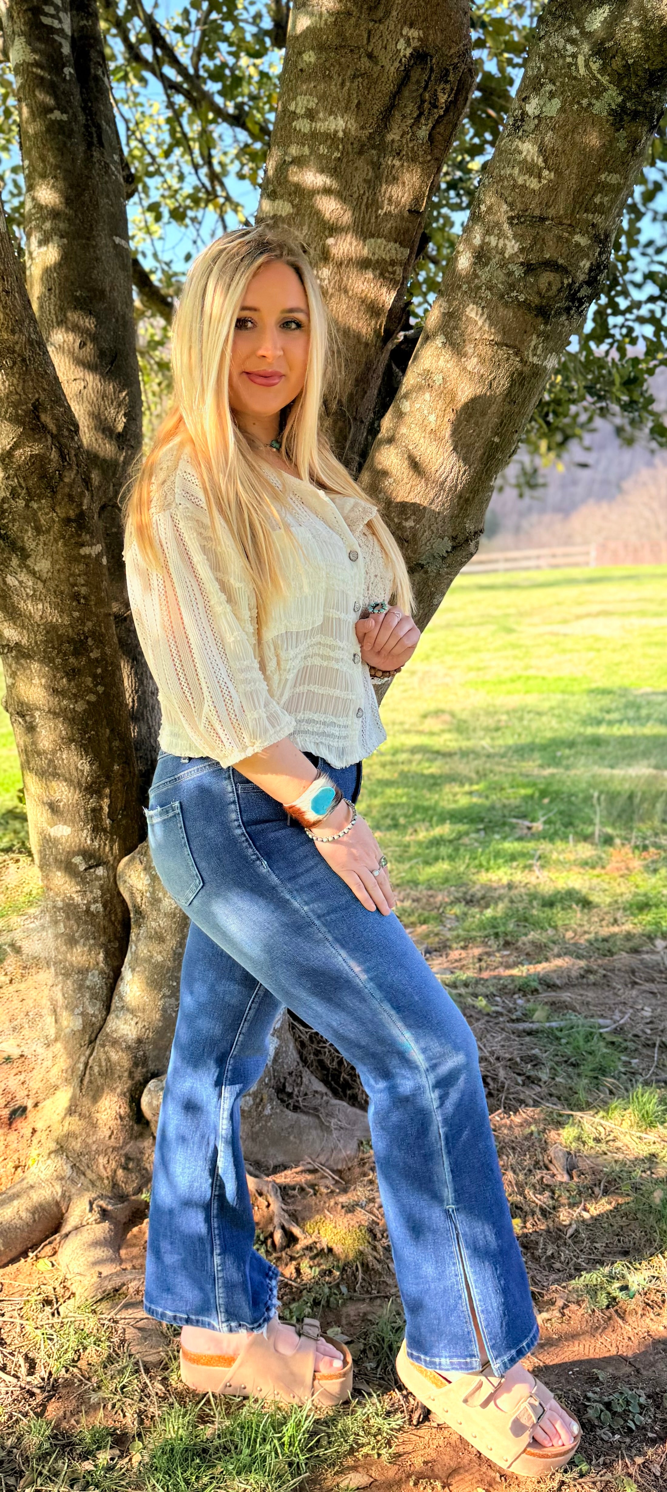 Chelsi Split Flared Jean