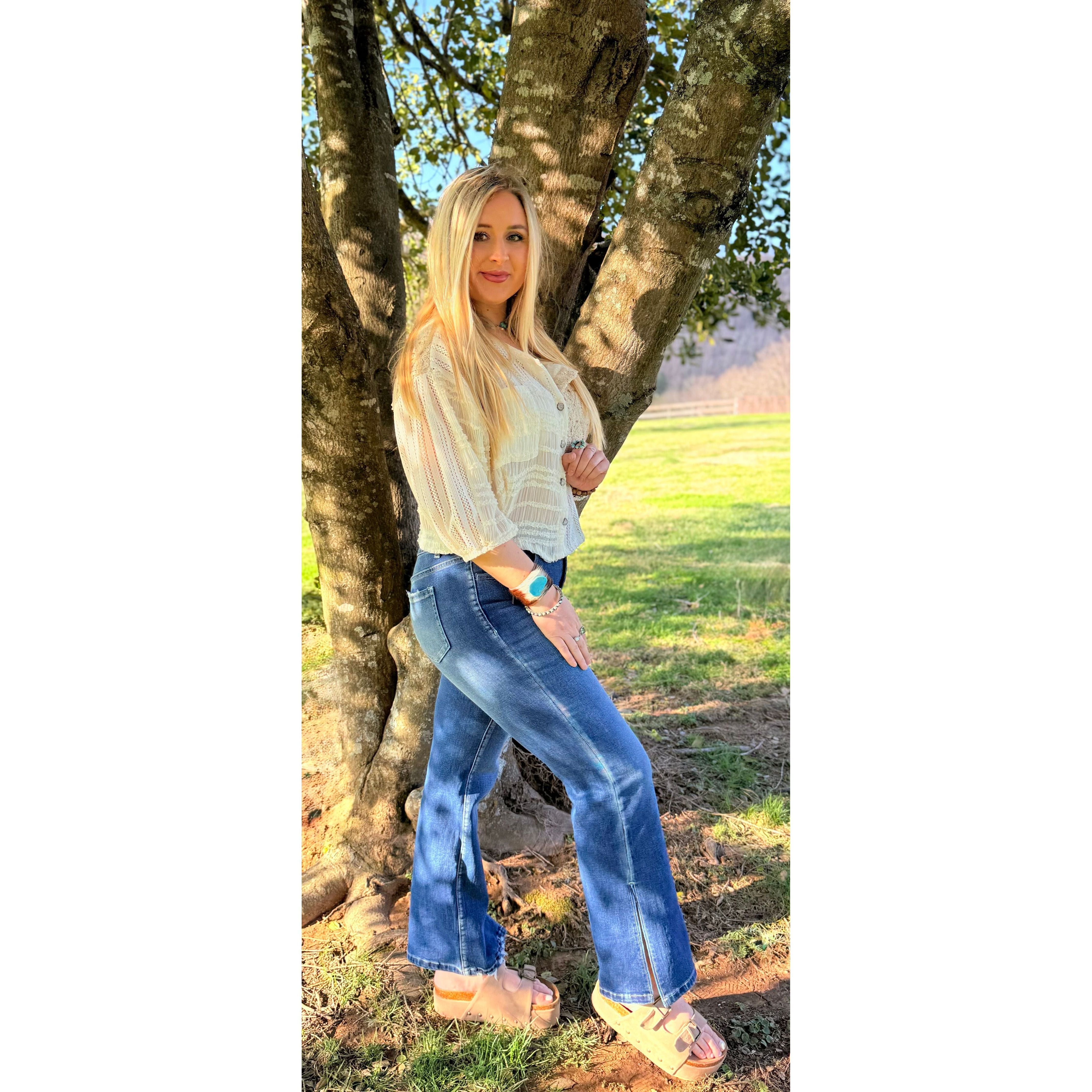 Chelsi Split Flared Jean