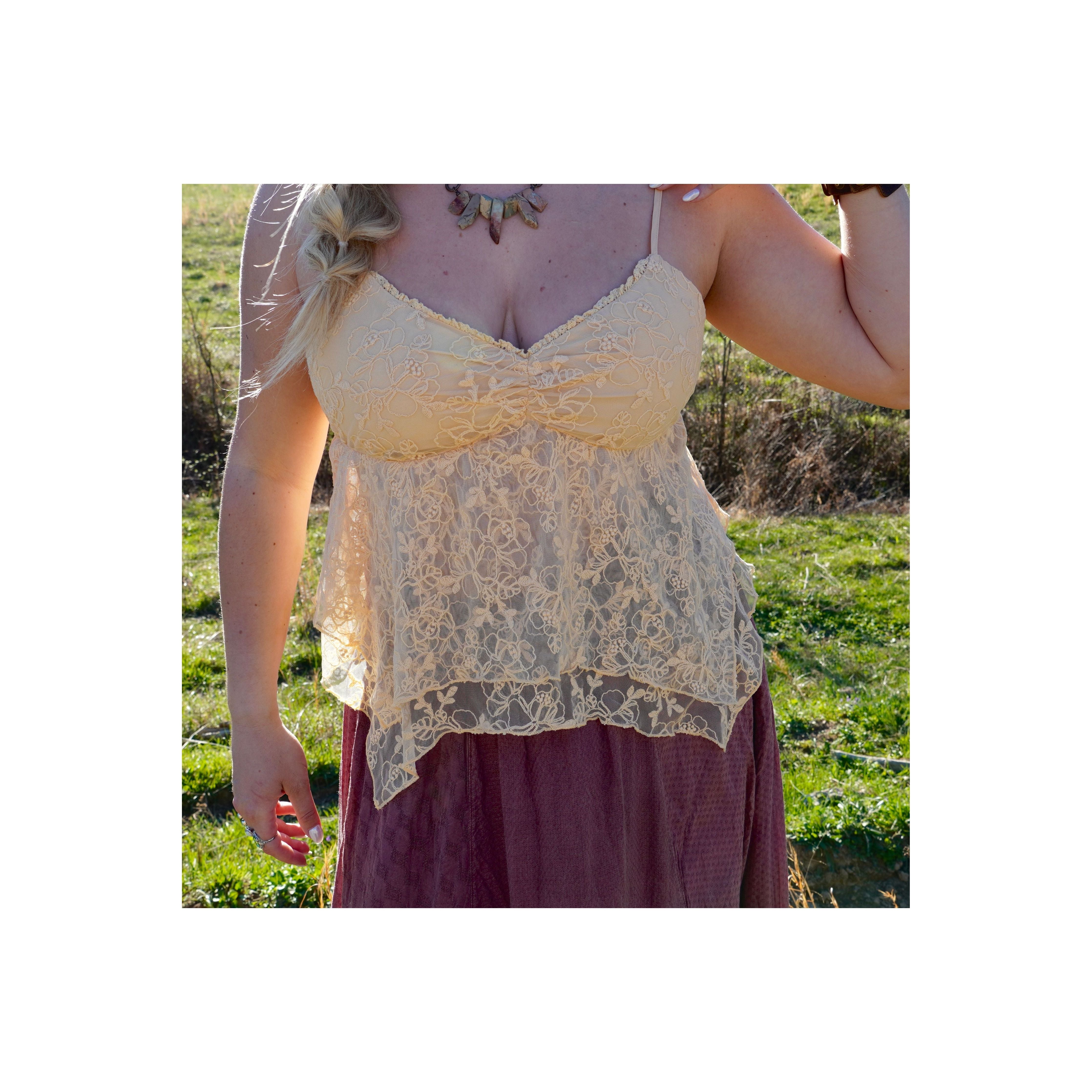 Yellow Lace Cami Top