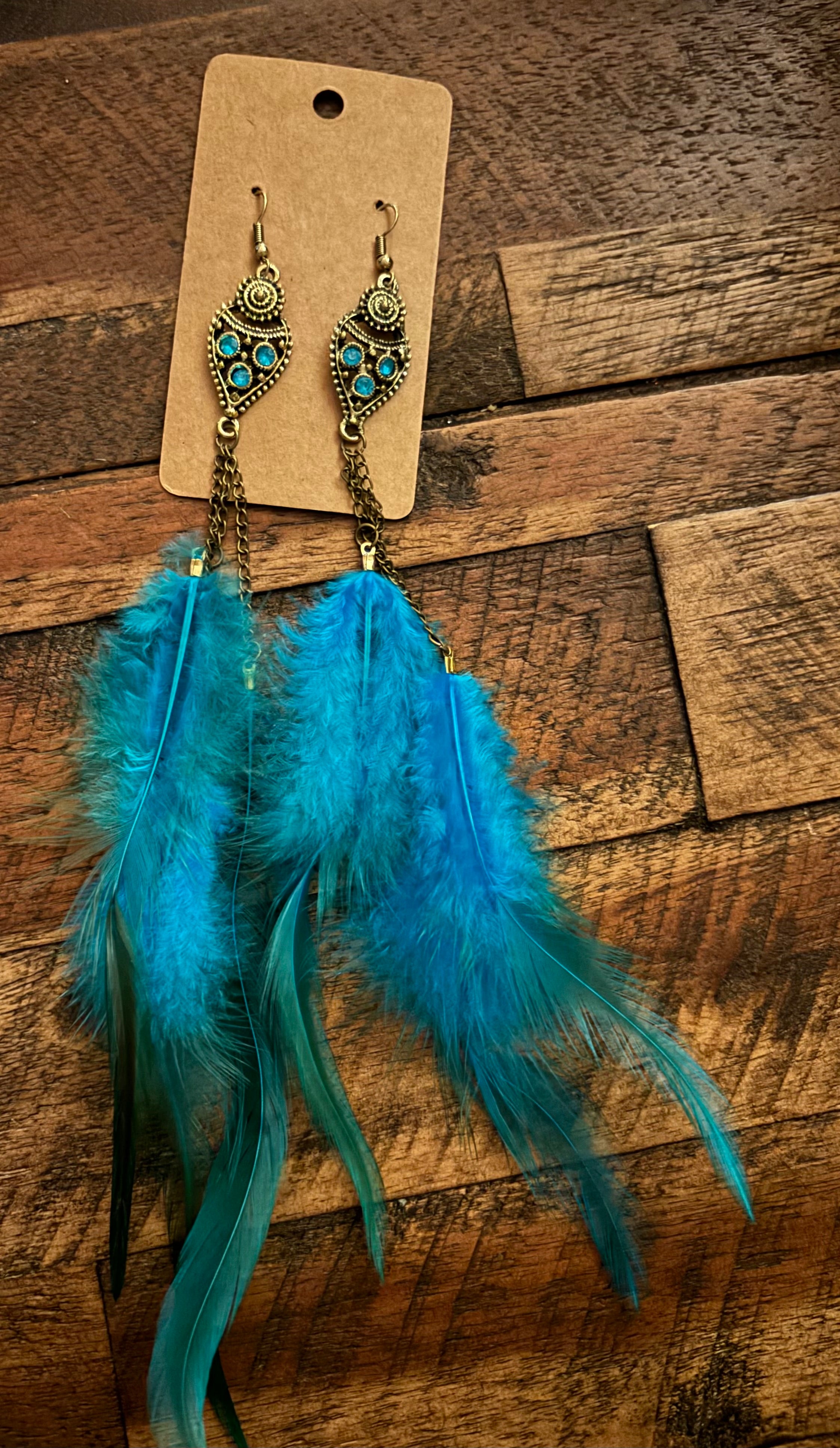 Blue Feather Earring