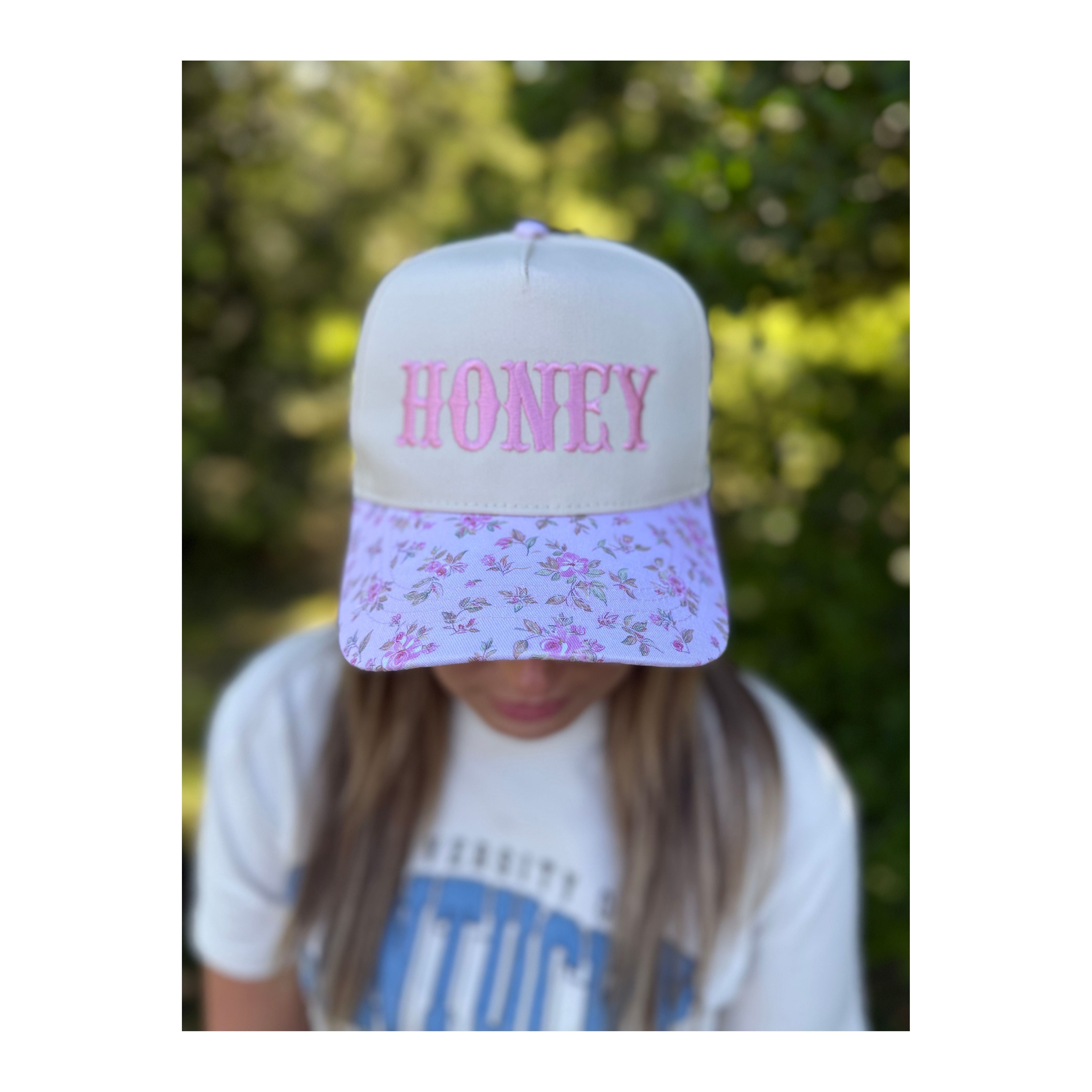 HONEY Floral Pink Hat