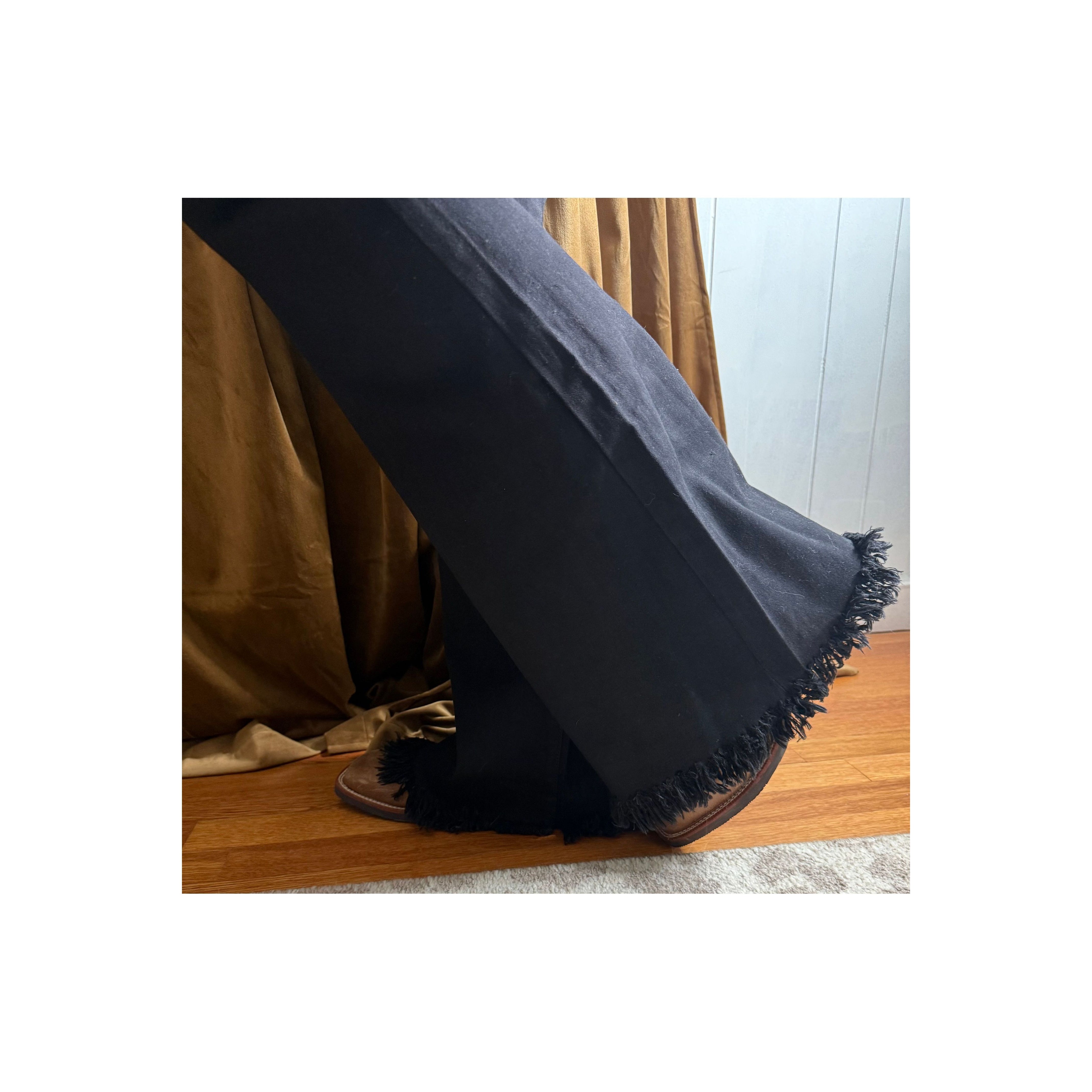 The Steele High Waisted Black Bell Bottom