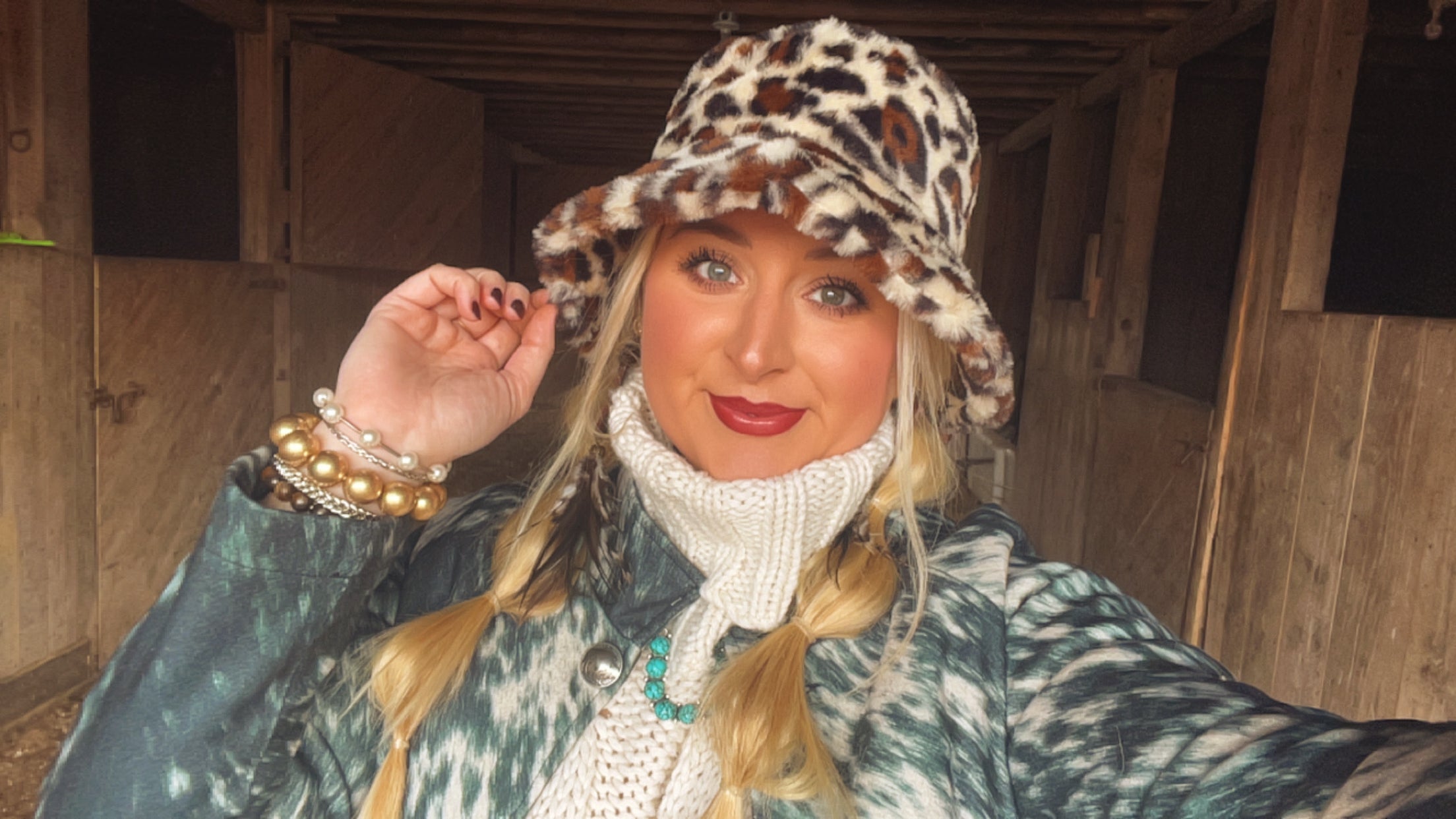 White Cheetah Bucket Hat