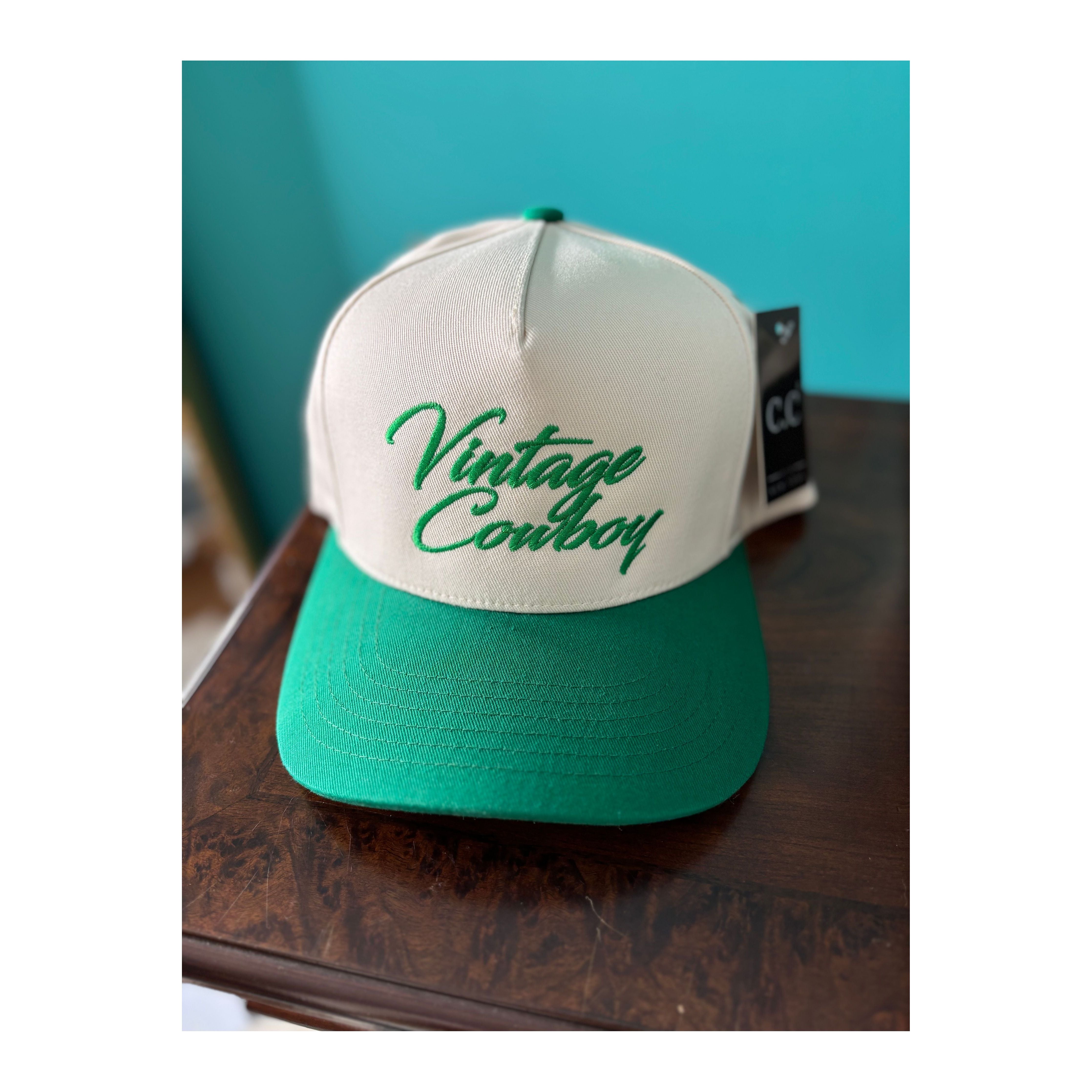 Vintage Cowboy Hat (Green)