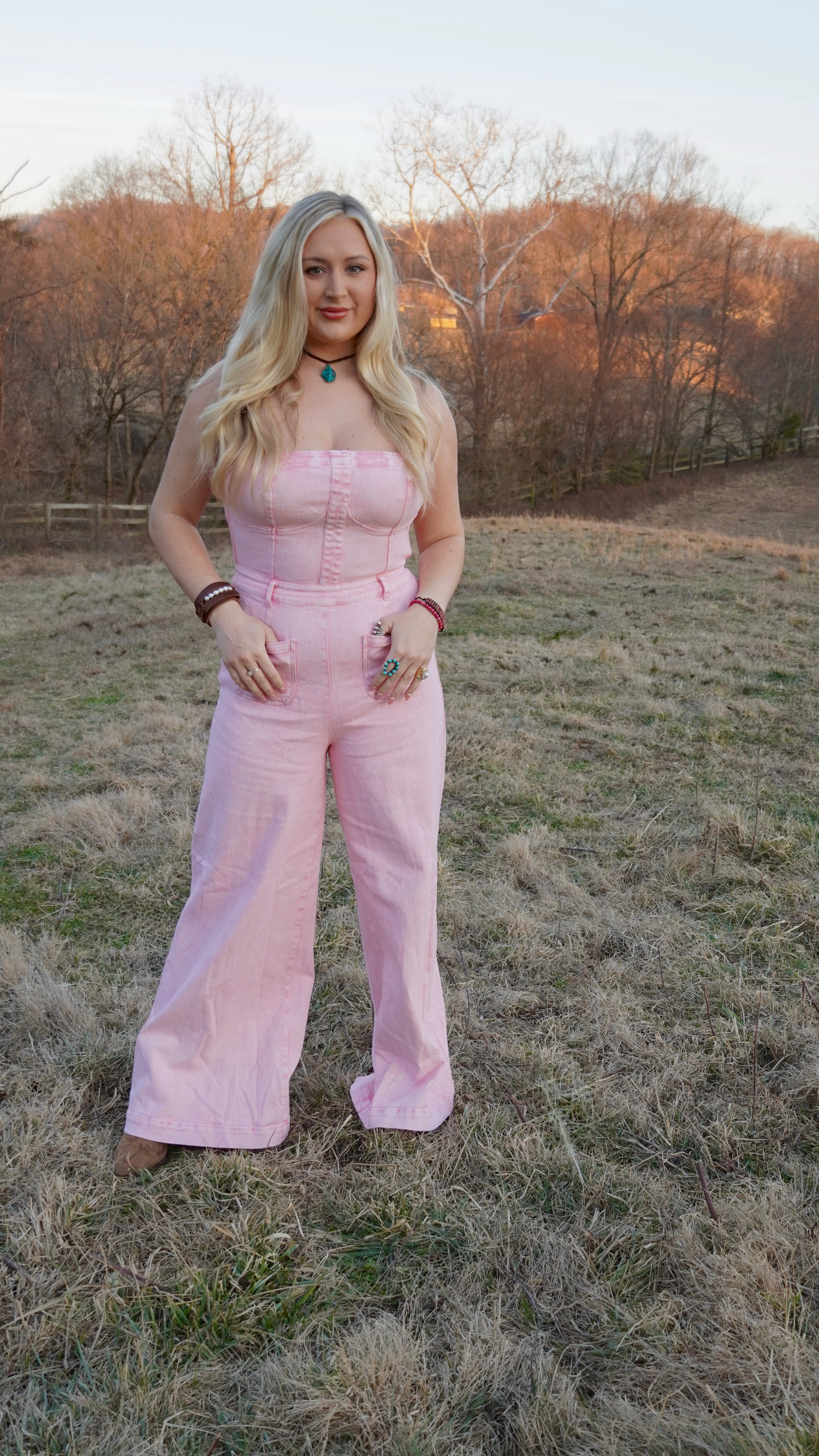 Denim Pink Jumpsuit