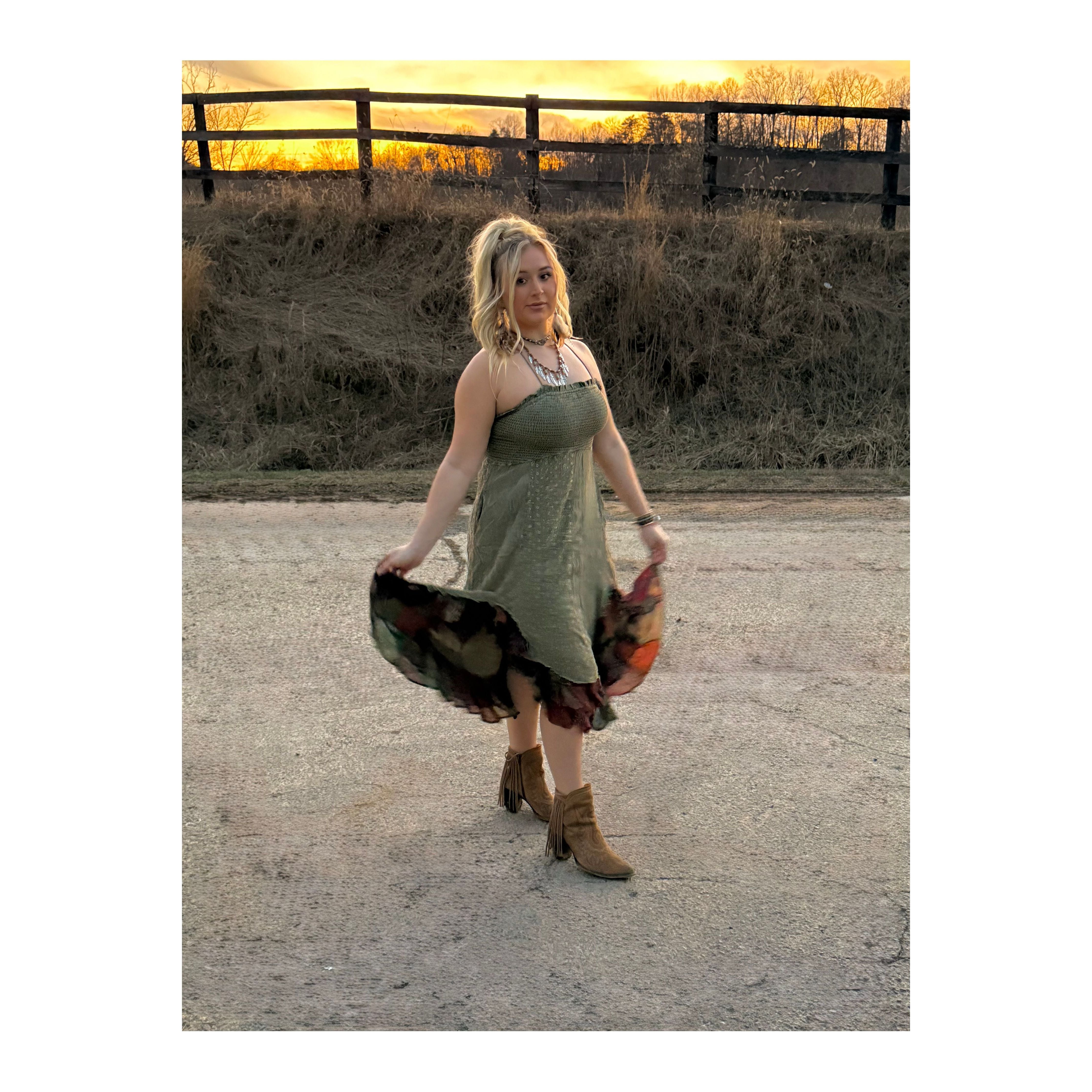 Picking Flowers Boho Midi Dress