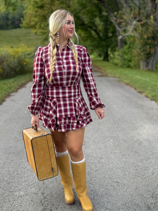 Backyard Picnic Red Plaid Dress