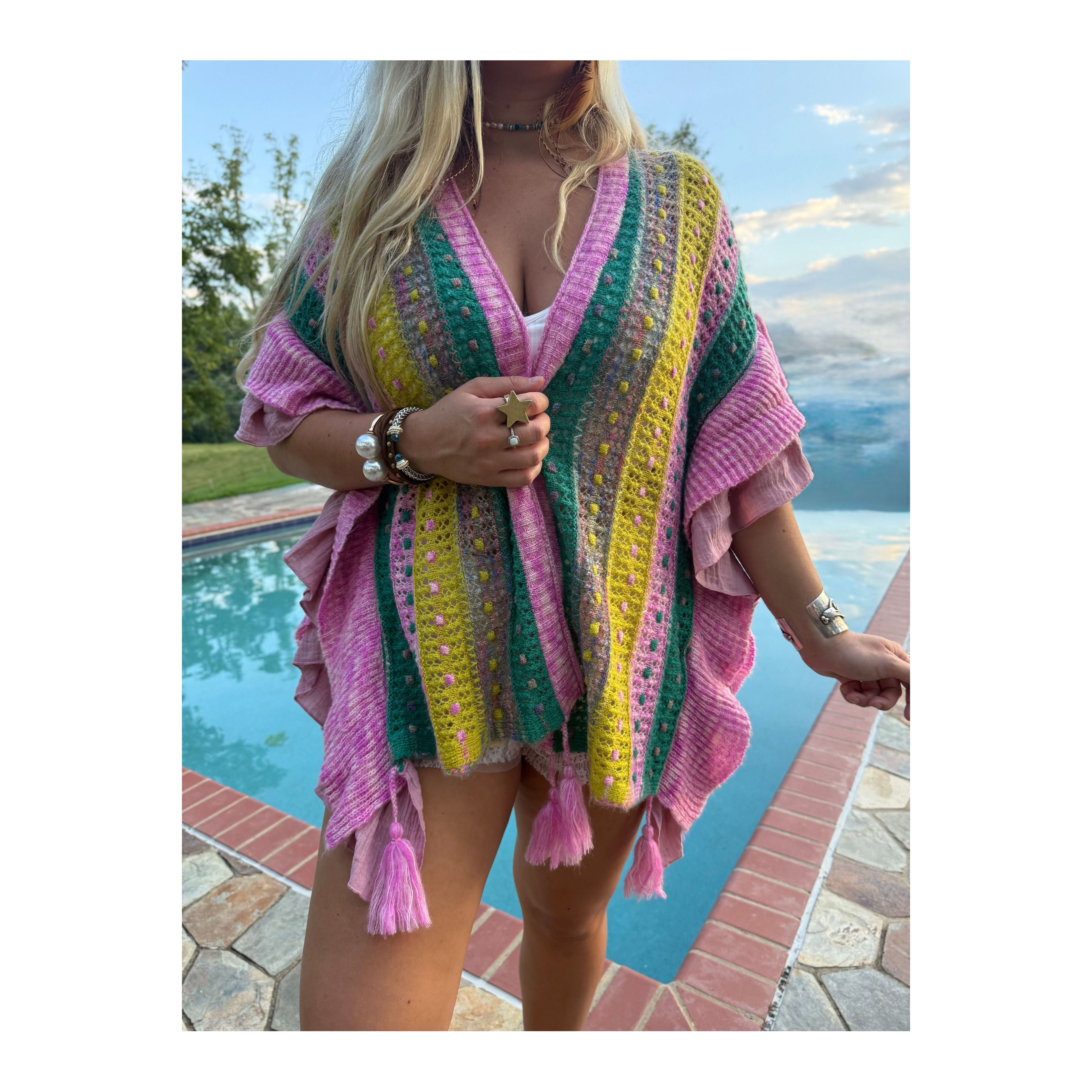 POL: Summer Lovin Pink Ruffled Cardigan