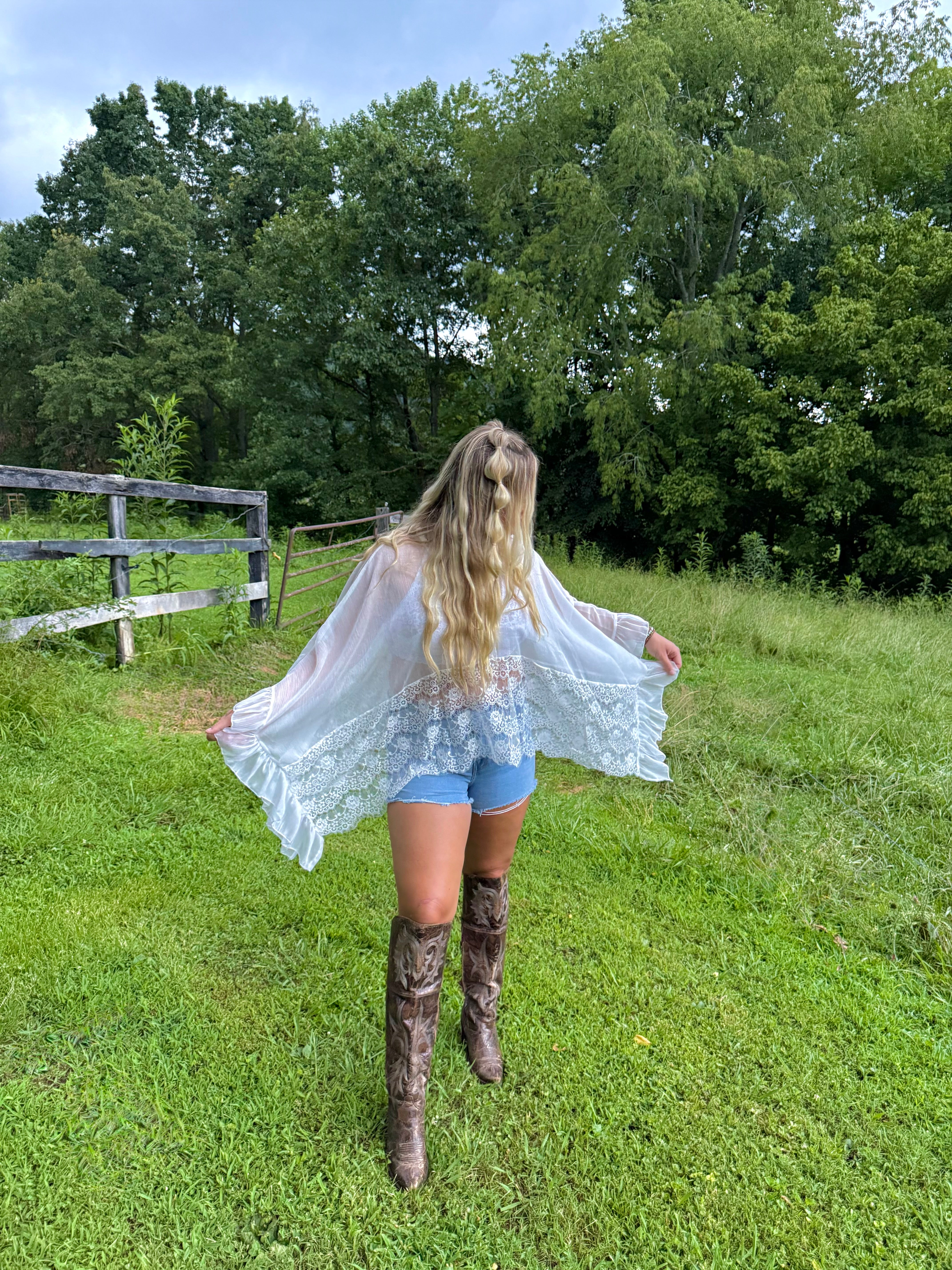 We Are Young White Ruffle Top