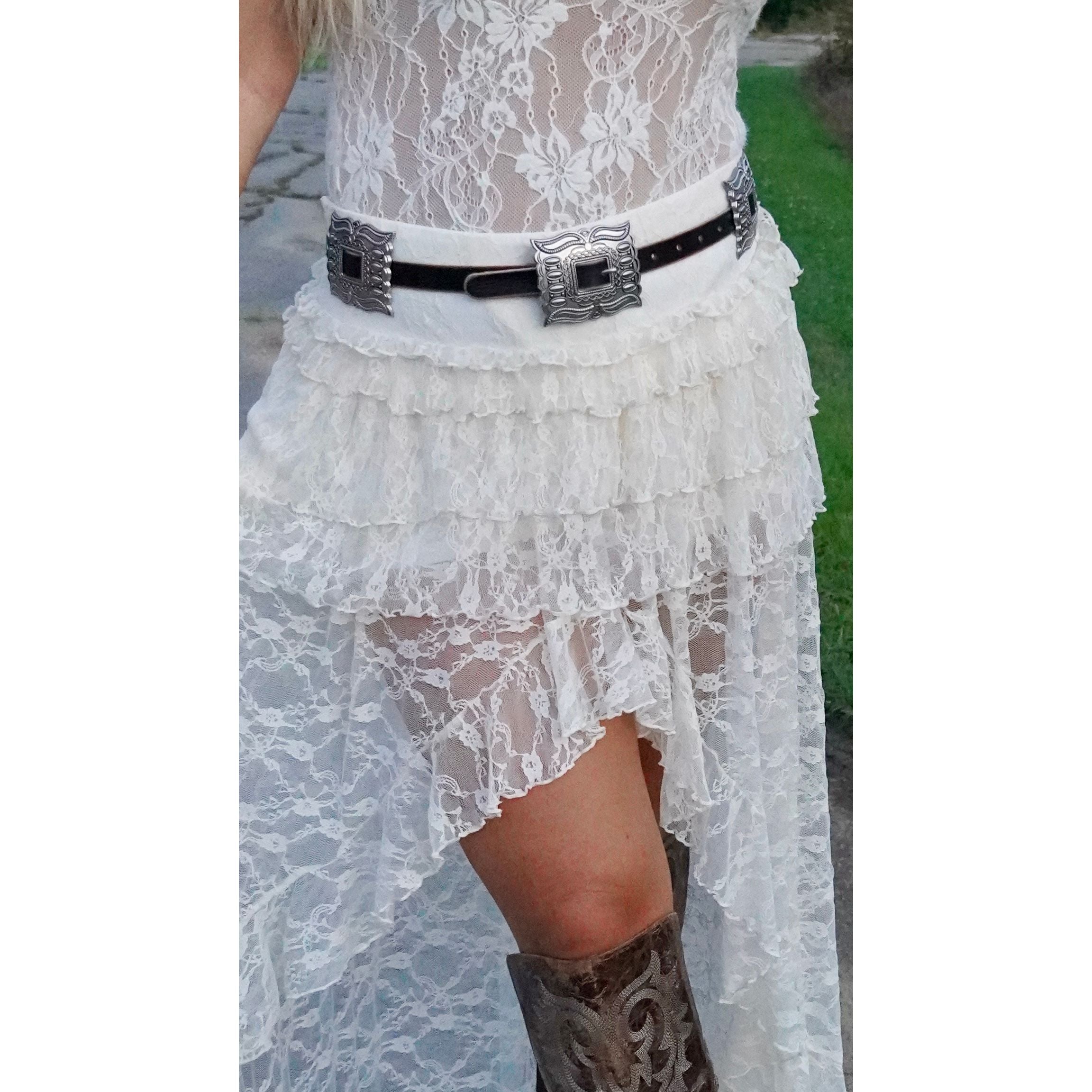 Black Square Concho Statement Belt