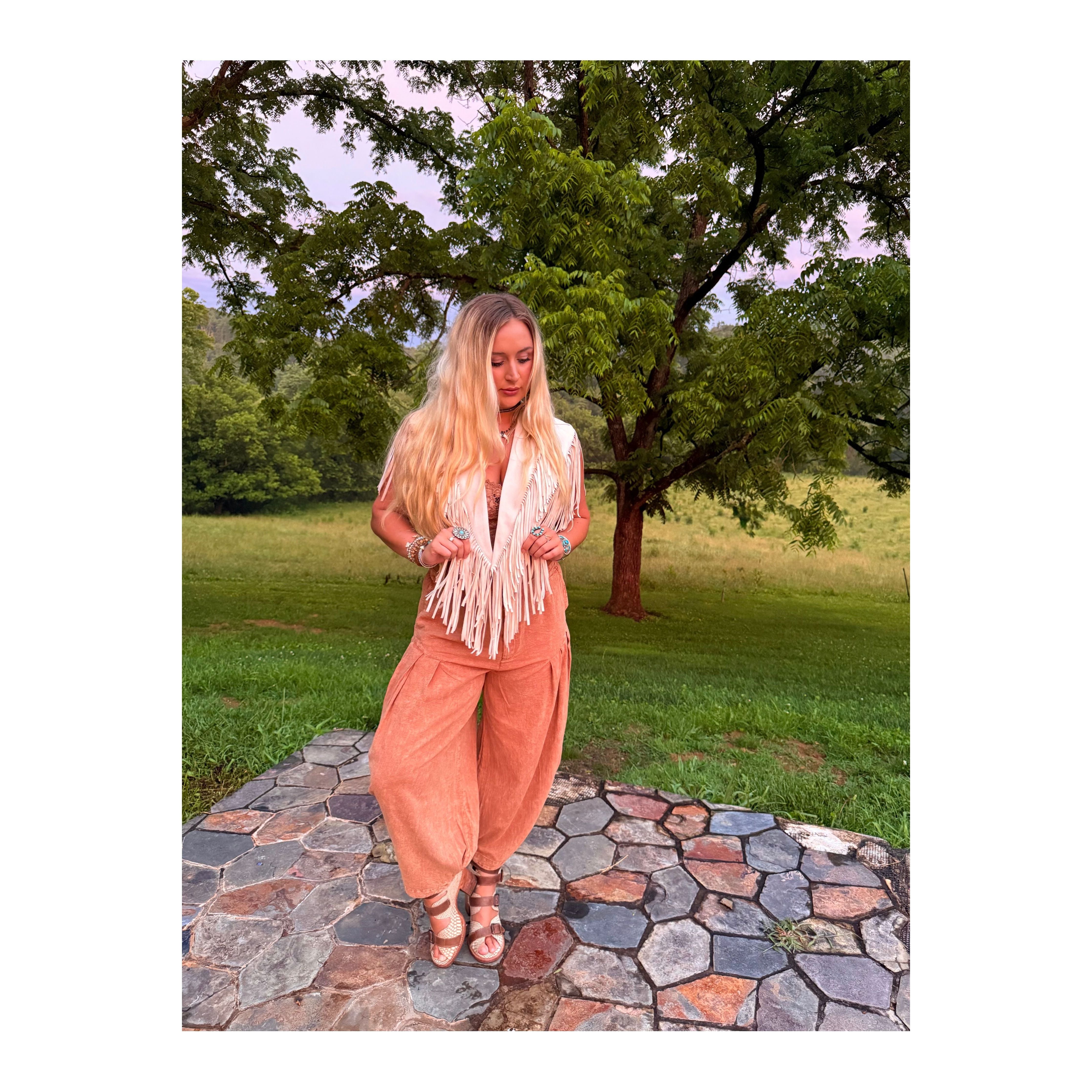 Country Fringe Suede Shawl