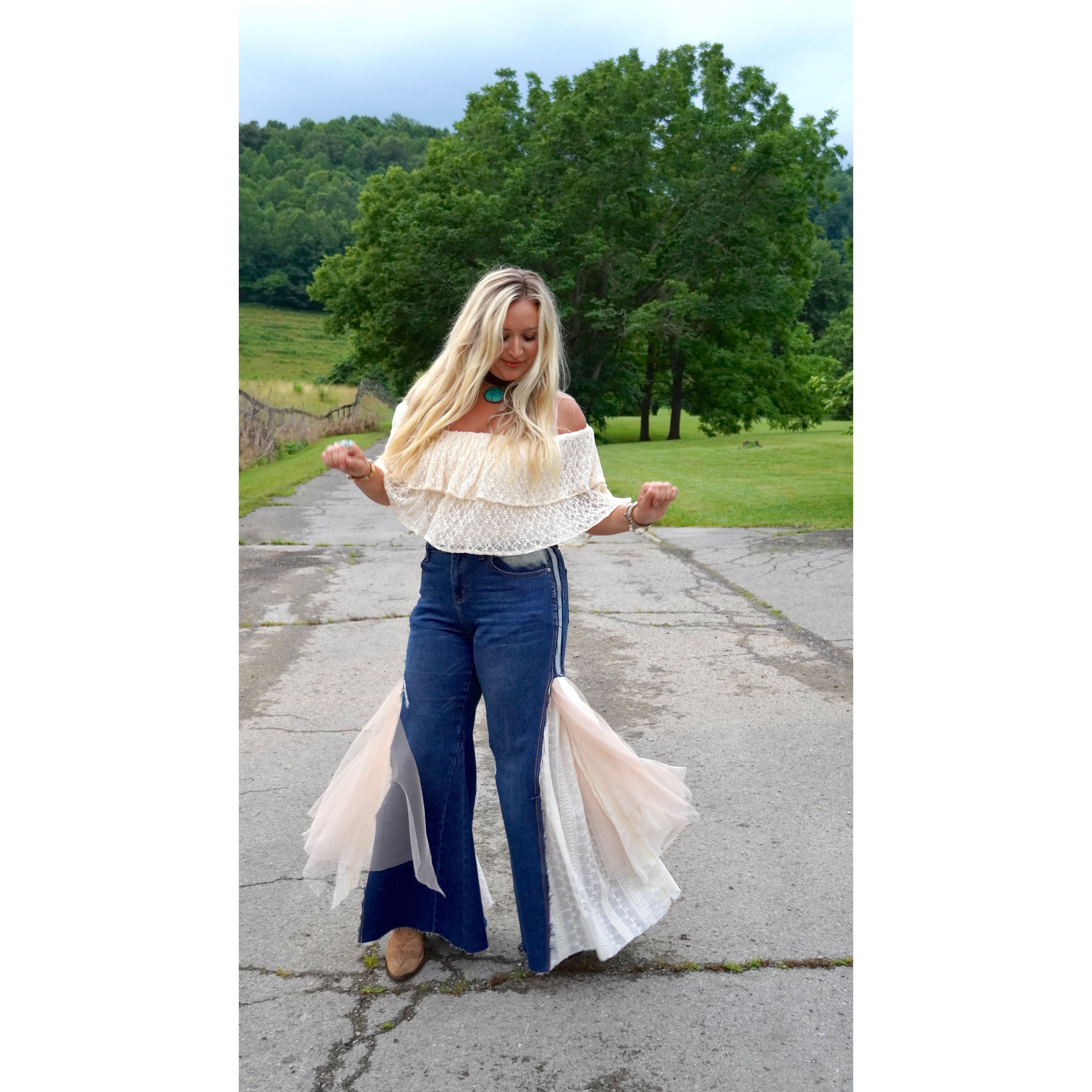 Layered Lace Bell-bottoms