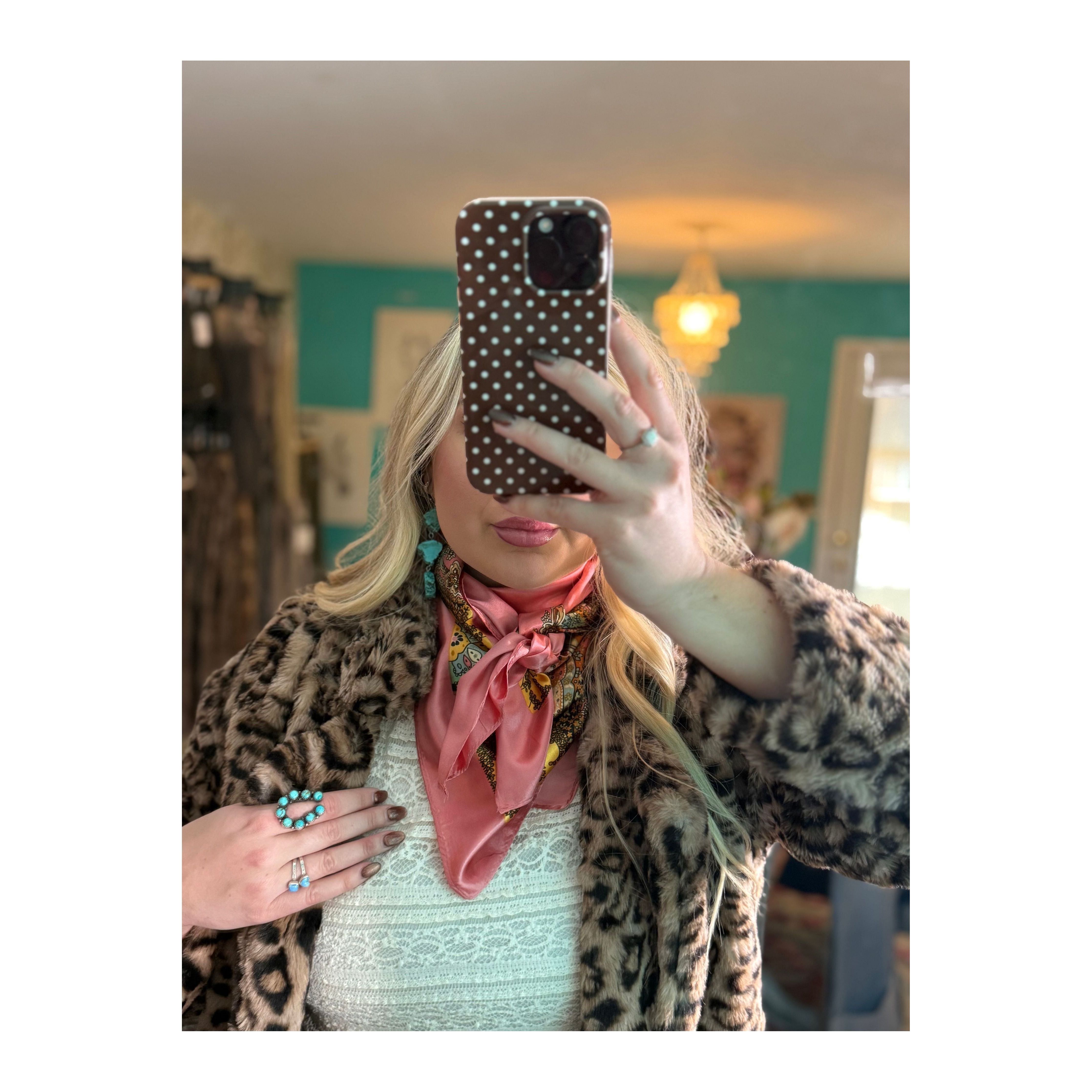 Pink Paisley Printed Satin Scarf